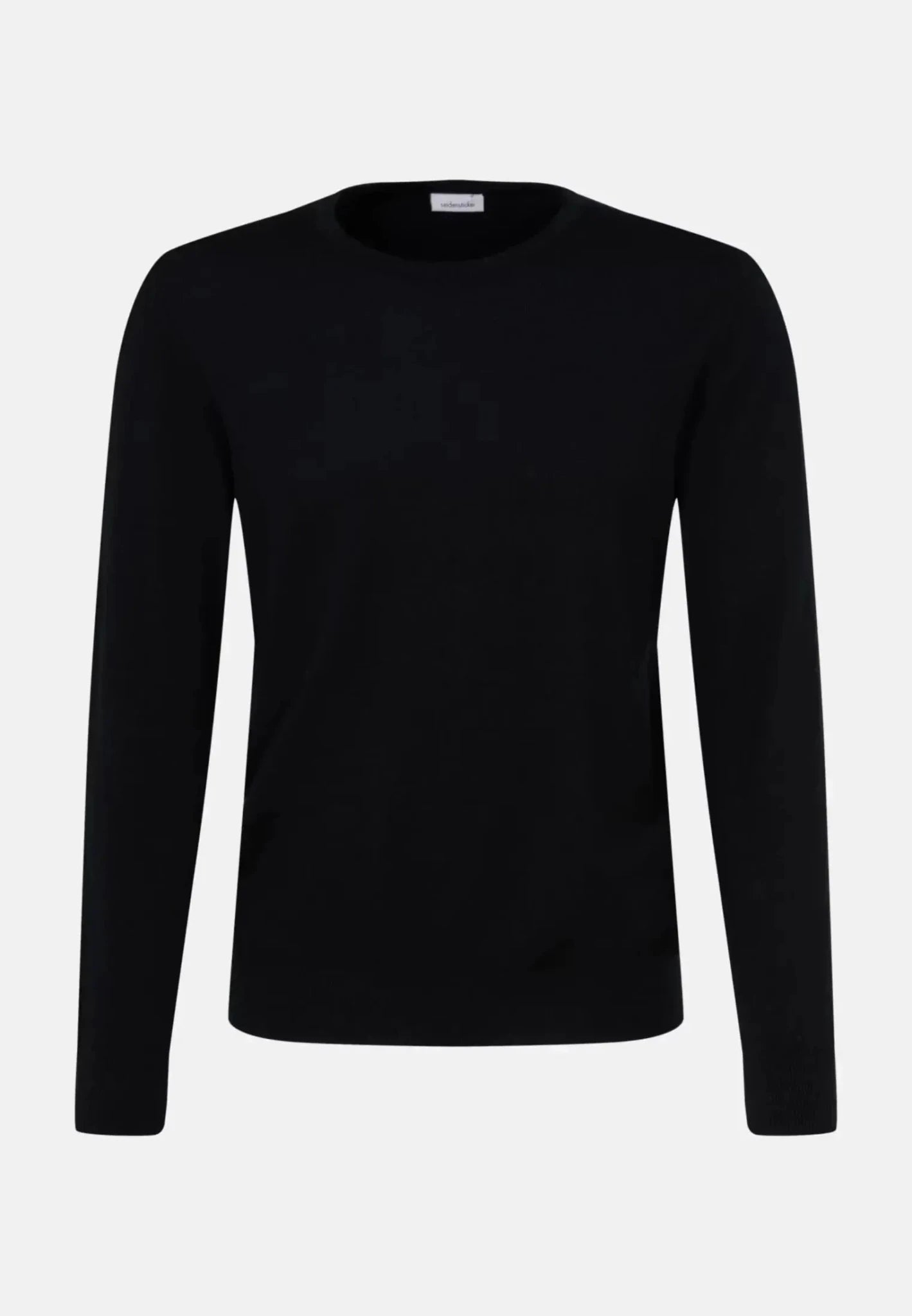Seidensticker Merino Wool Crewneck Knit Black - 01.251600-39-S - seidensticker.co.uk