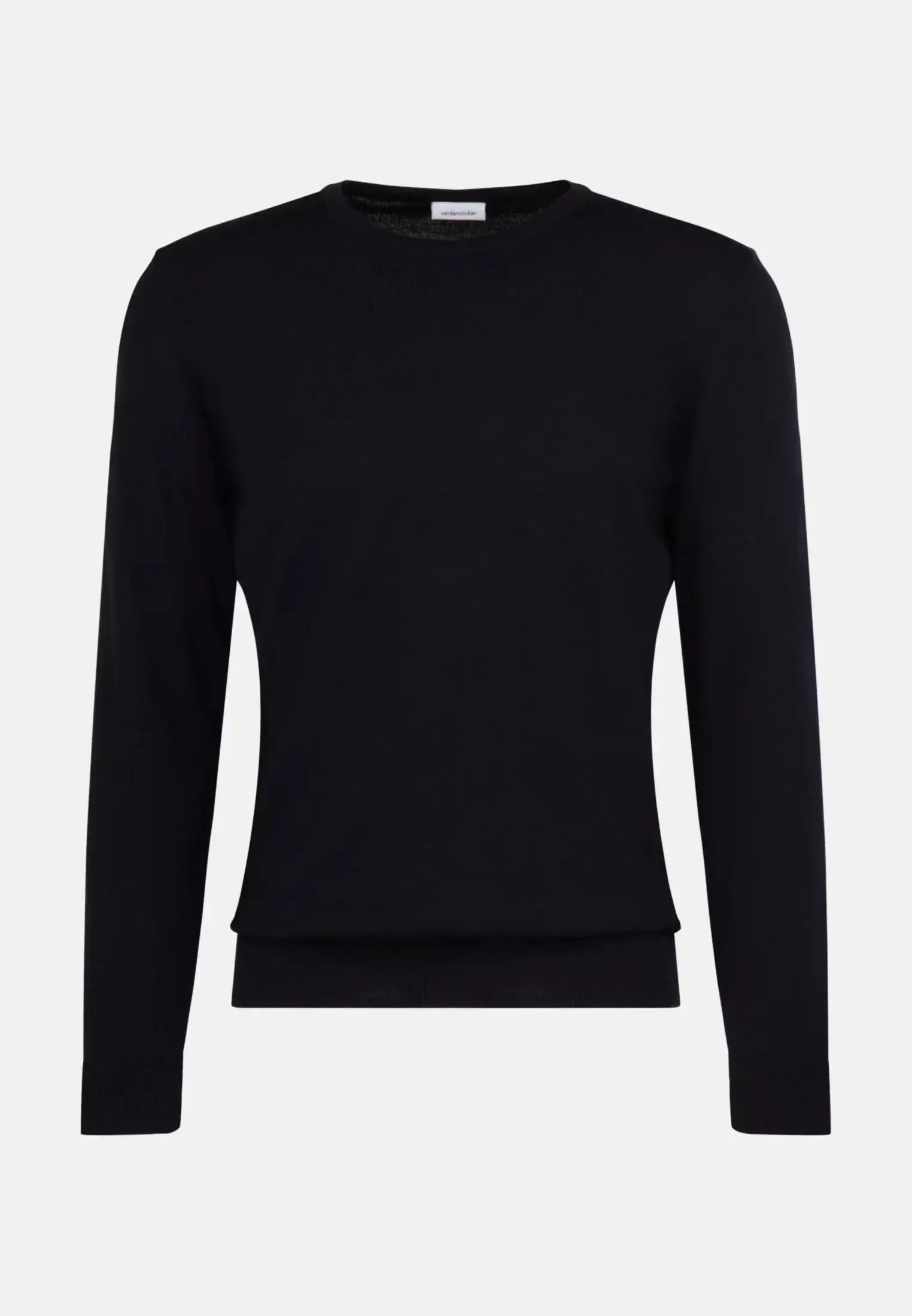 Merino Wool Crewneck Knit Dark Blue-seidensticker uk