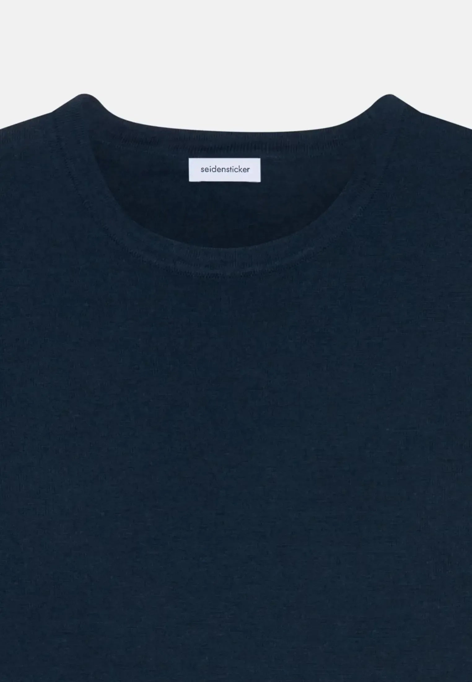 Merino Wool Crewneck Knit Dark Blue-seidensticker uk