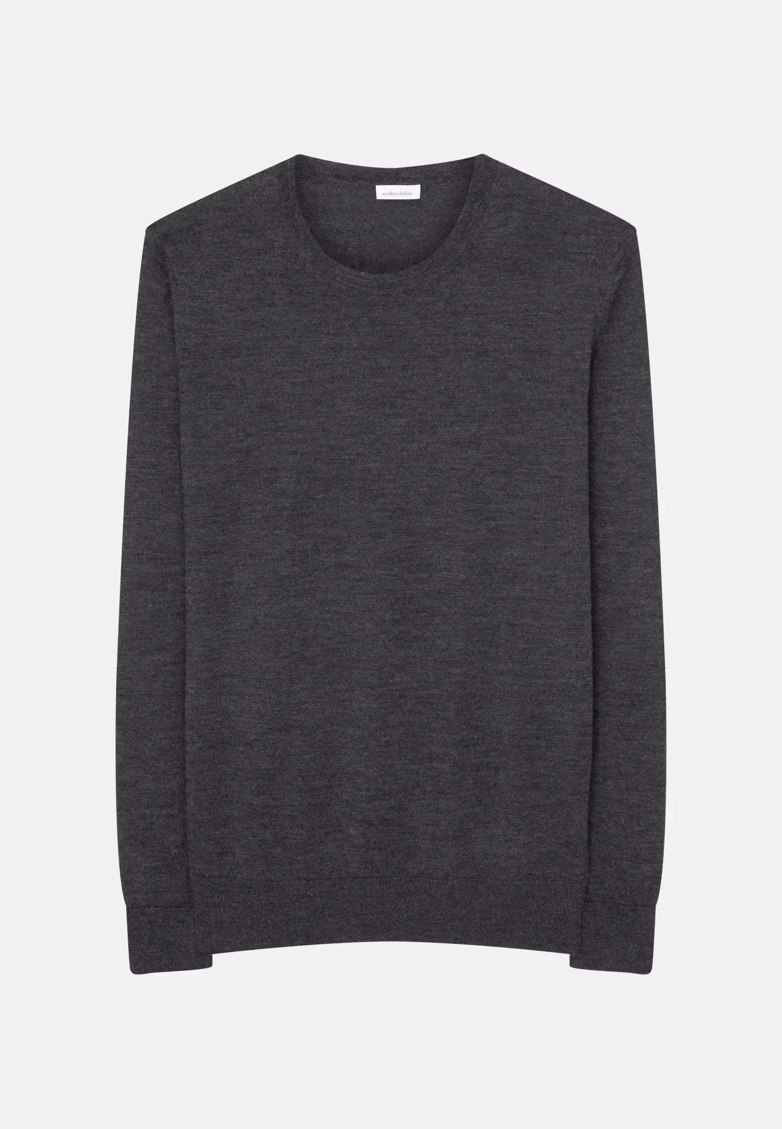 Merino Wool Crewneck Knit Grey-seidensticker uk