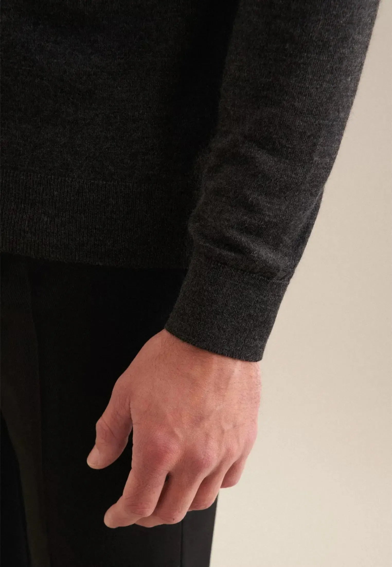 Merino Wool Crewneck Knit Grey-seidensticker uk