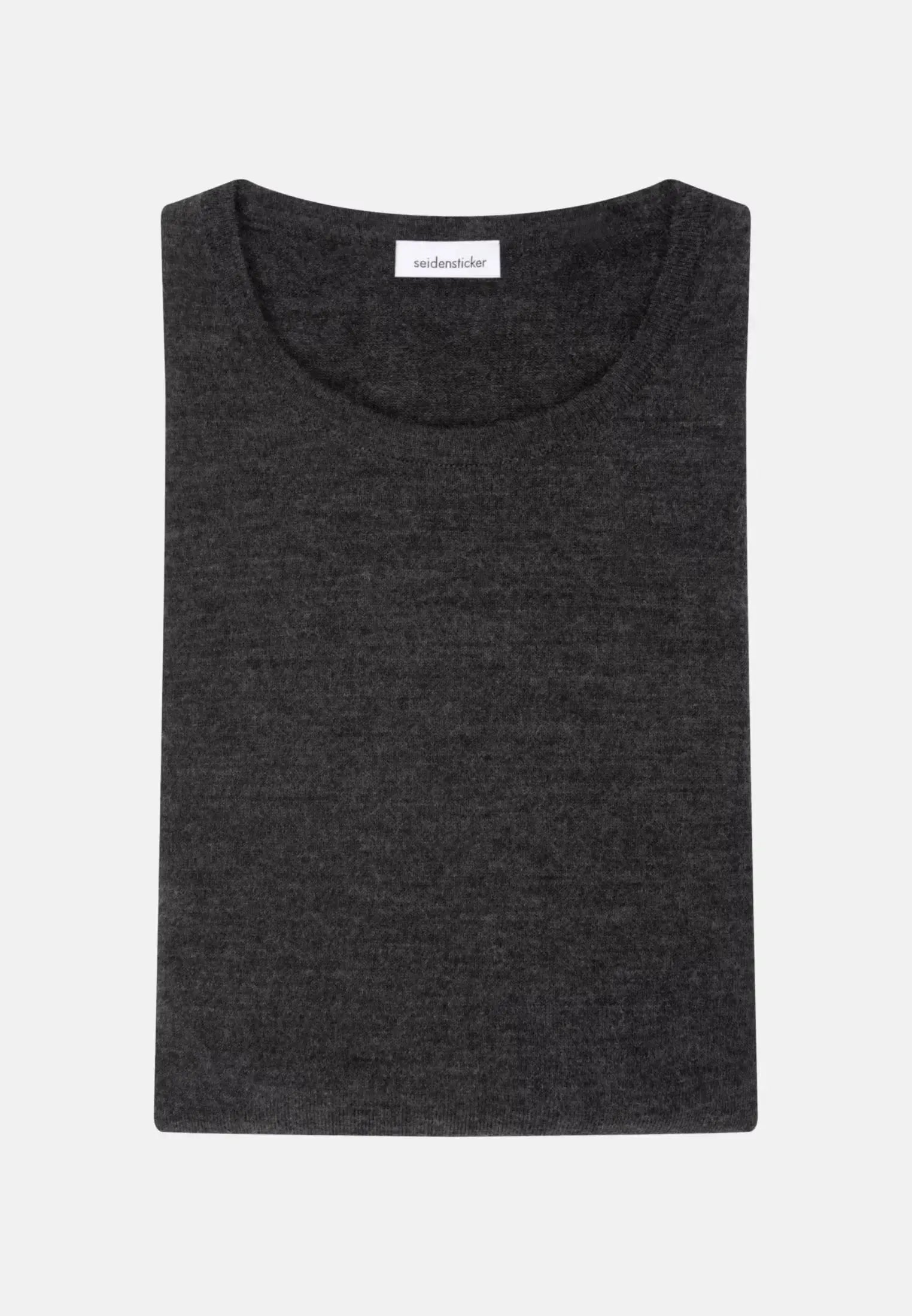 Merino Wool Crewneck Knit Grey-seidensticker uk