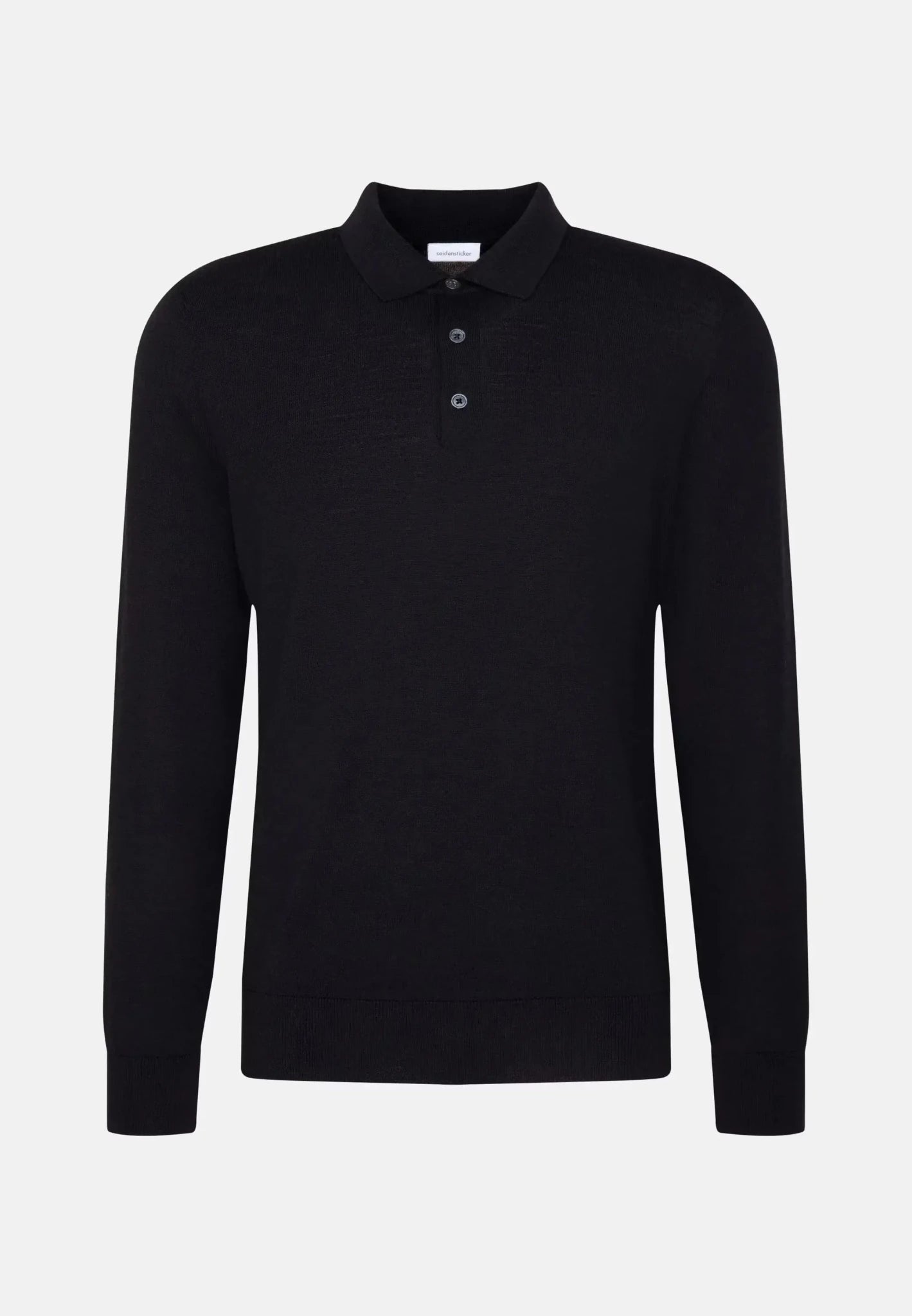 Seidensticker Merino Wool Polo Collar Knit Dark Blue - 01.845577-19-S - seidensticker.co.uk