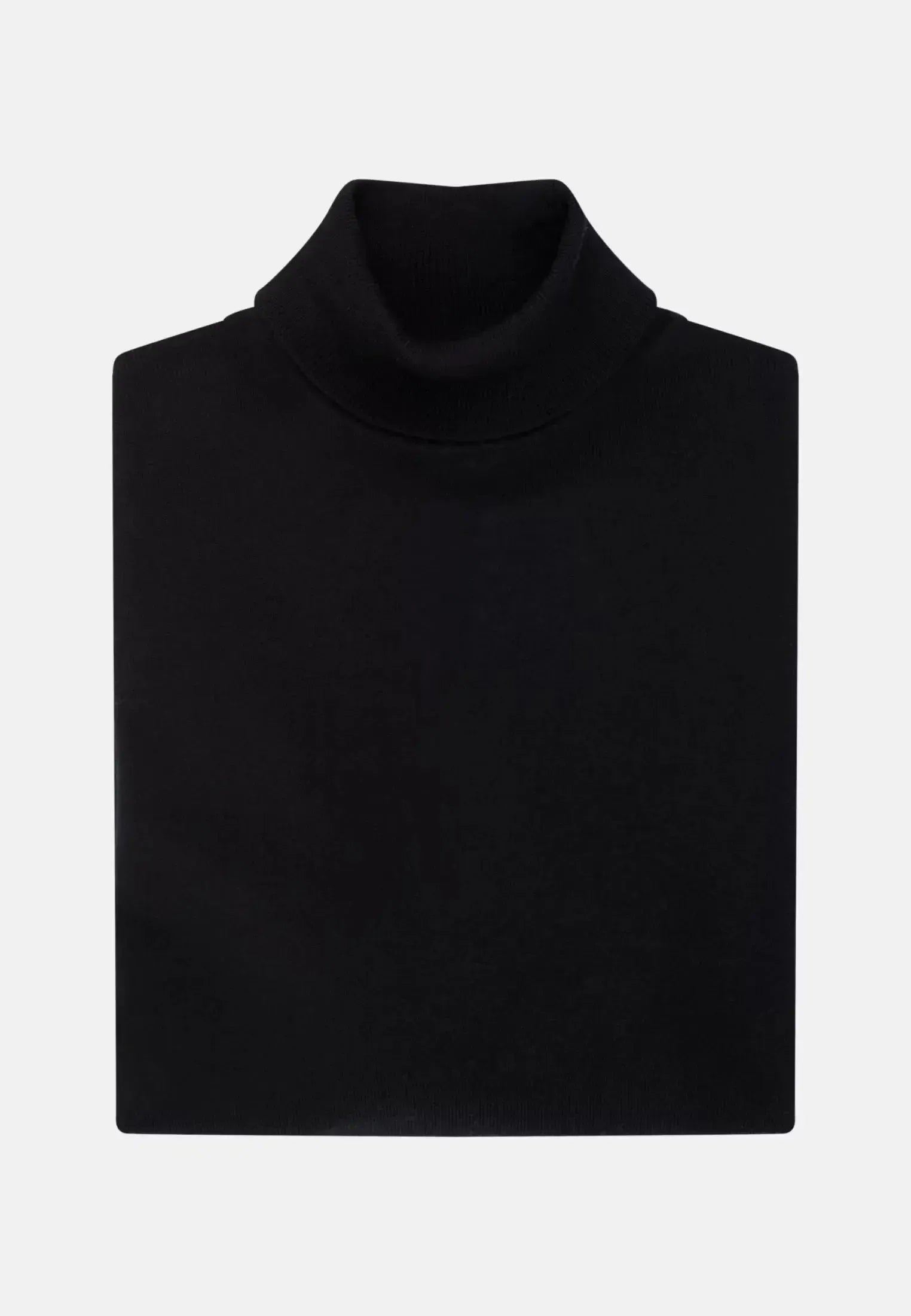 Merino Wool Roll Neck Knit Black-seidensticker uk