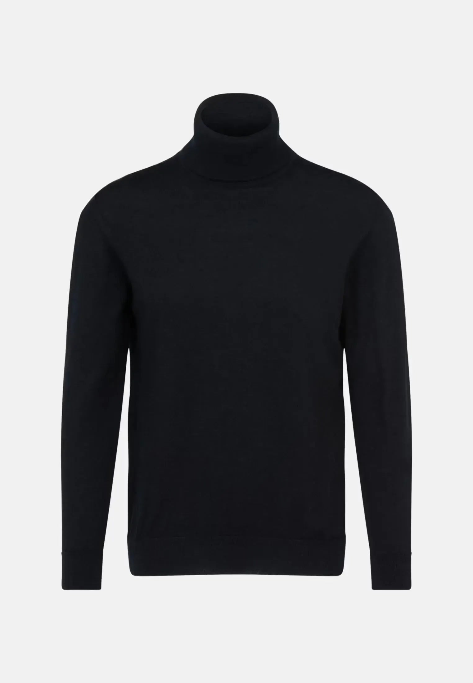 Merino Wool Roll Neck Knit Black-seidensticker uk