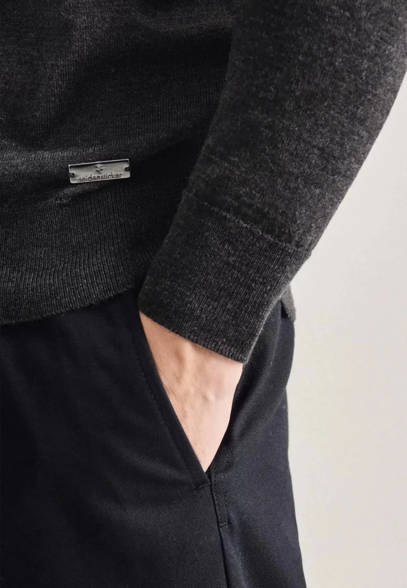 Seidensticker Merino Wool Roll Neck Knit Grey - 01.251580-34-S - seidensticker.co.uk