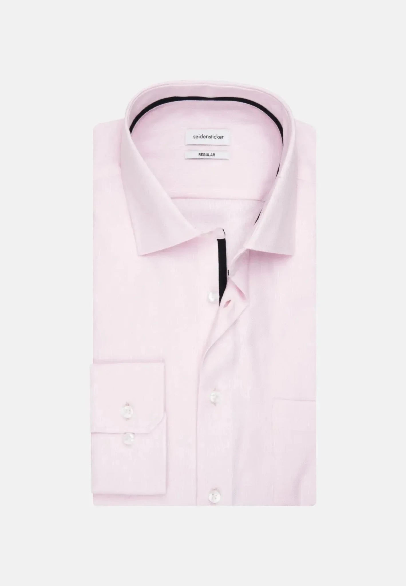 Seidensticker UK - Regular Fit Business Kent Patch Structured Business Shirt Pink - 01.153730-41-38