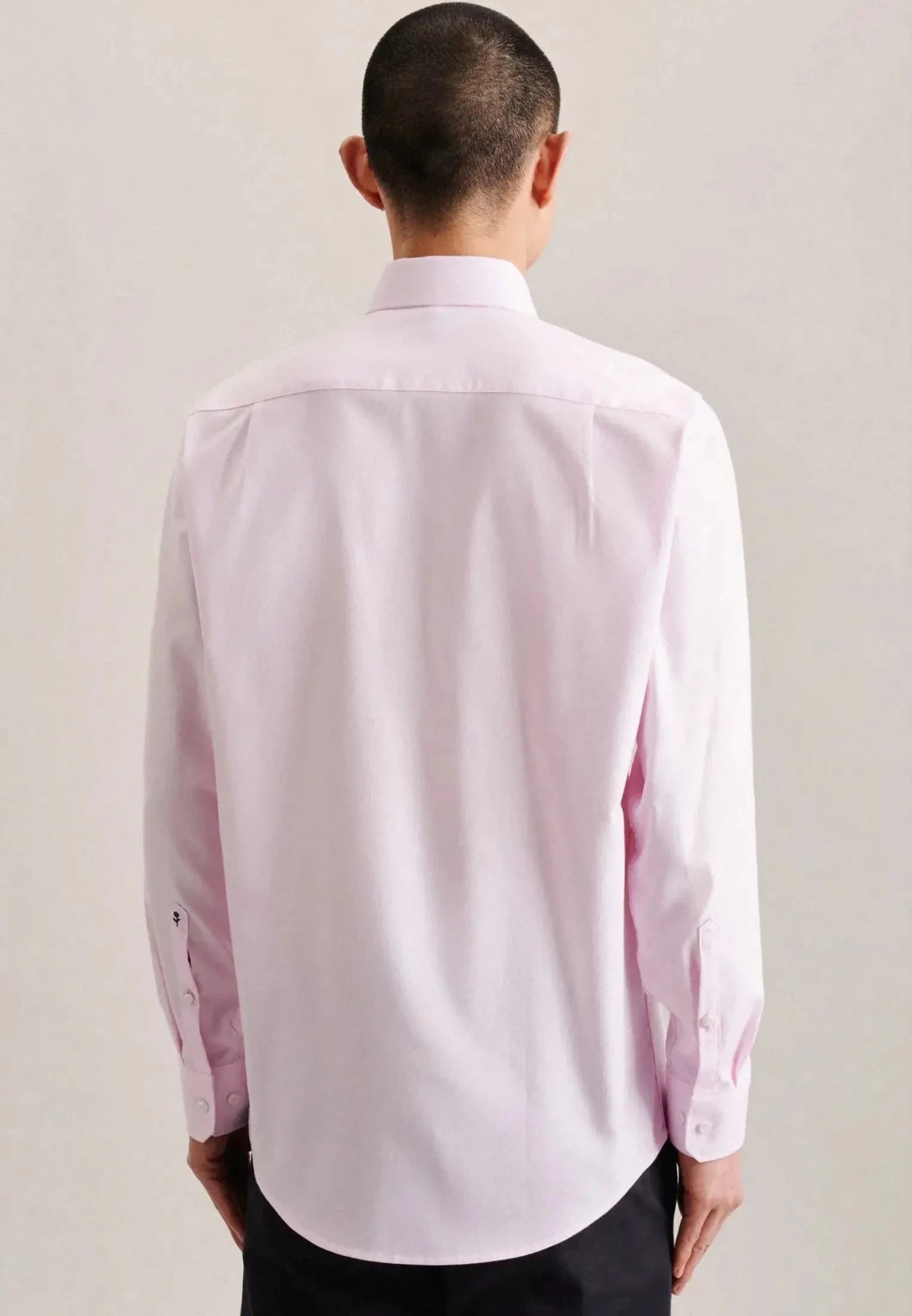 Seidensticker UK - Regular Fit Business Kent Patch Structured Business Shirt Pink - 01.153730-41-38