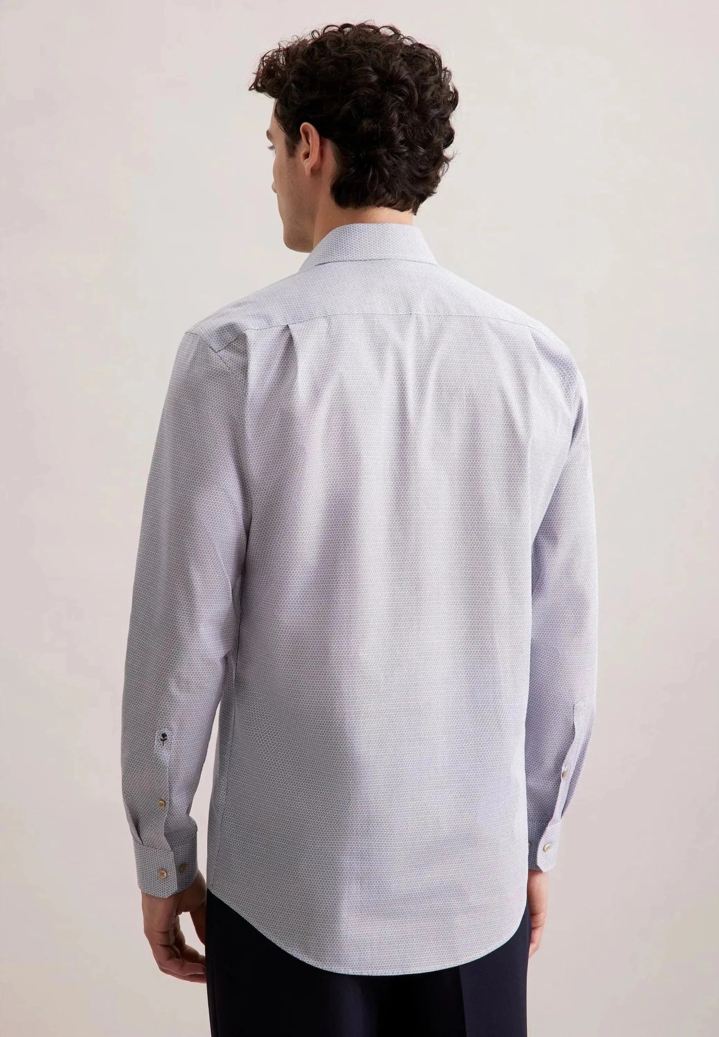 Seidensticker Regular Fit Business Kent Print Pattern Business Shirt Beige - 01.646460-06-37 - seidensticker.co.uk