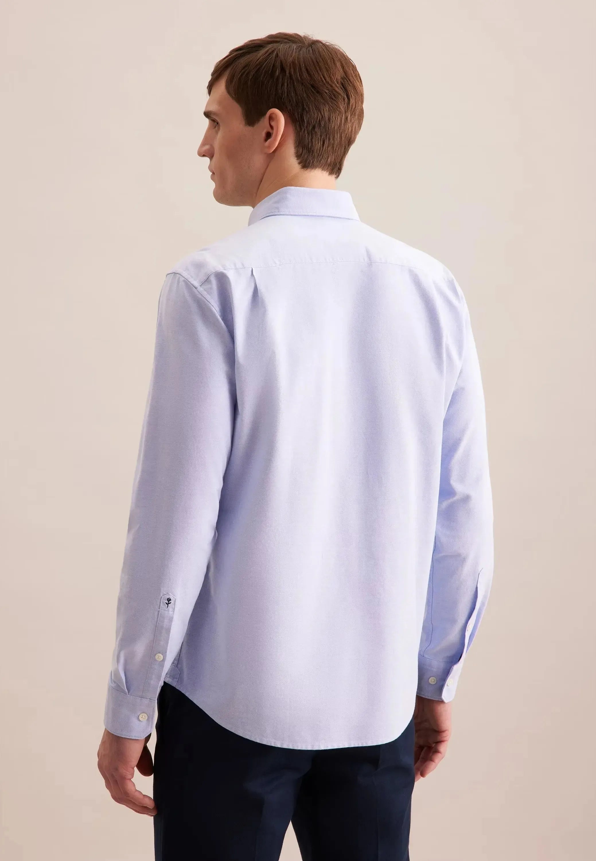 Regular Fit Button Down Oxford Shirt Light Blue-seidensticker uk