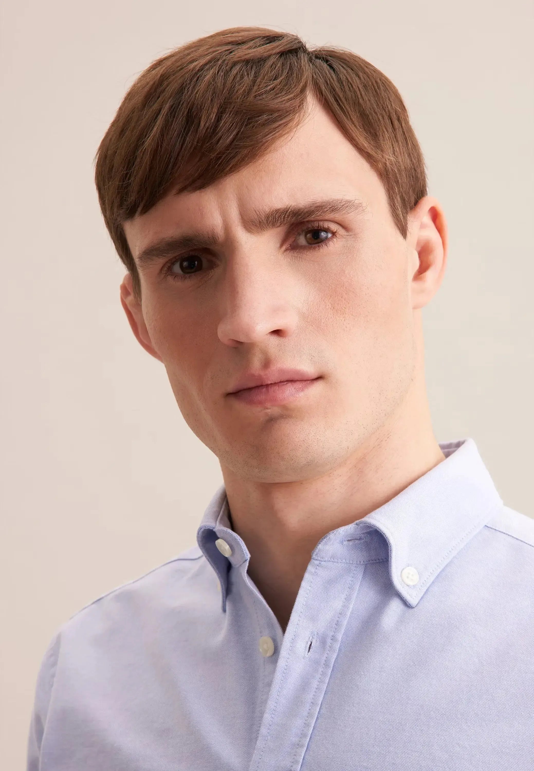 Regular Fit Button Down Oxford Shirt Light Blue-seidensticker uk