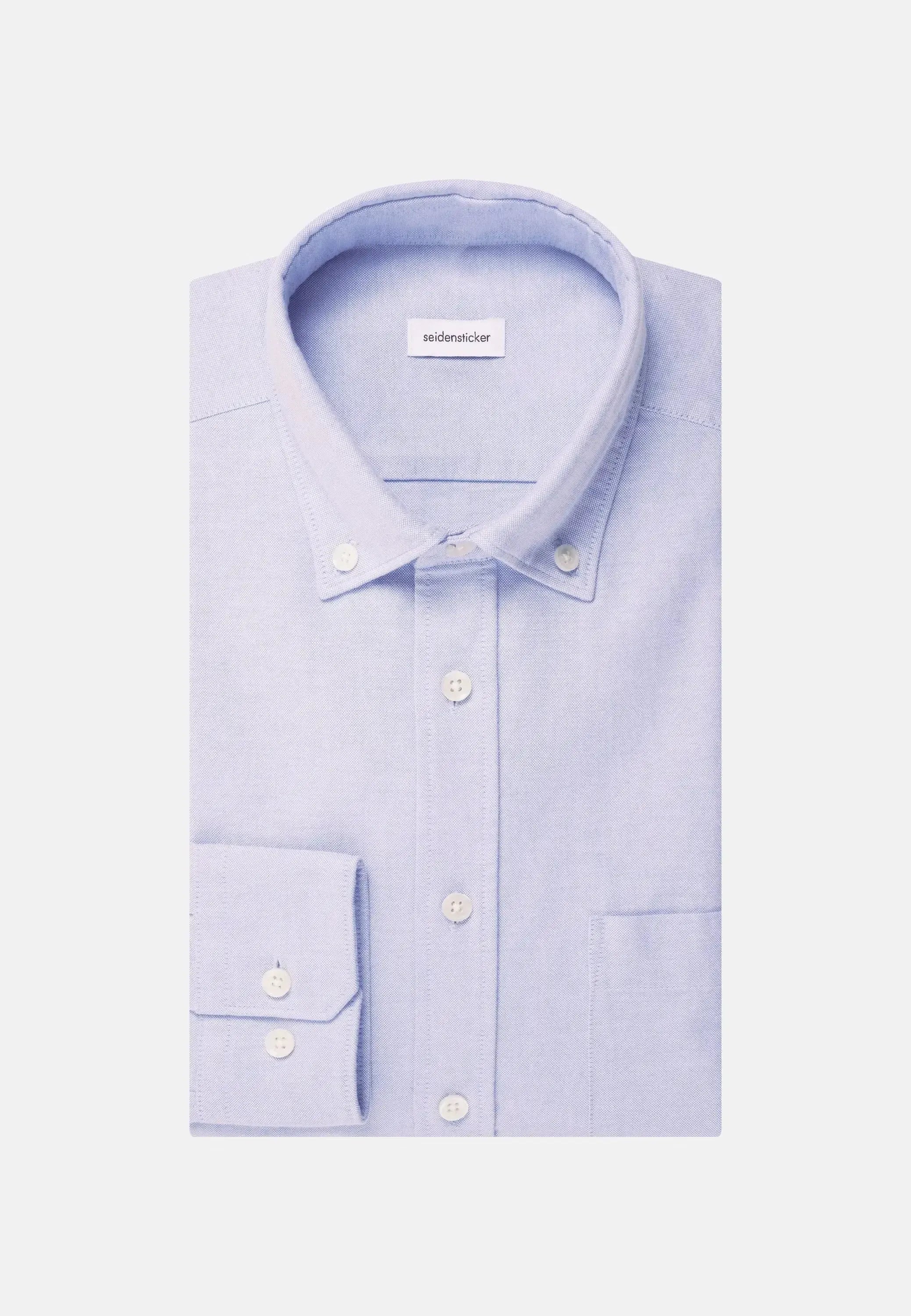 Regular Fit Button Down Oxford Shirt Light Blue-seidensticker uk