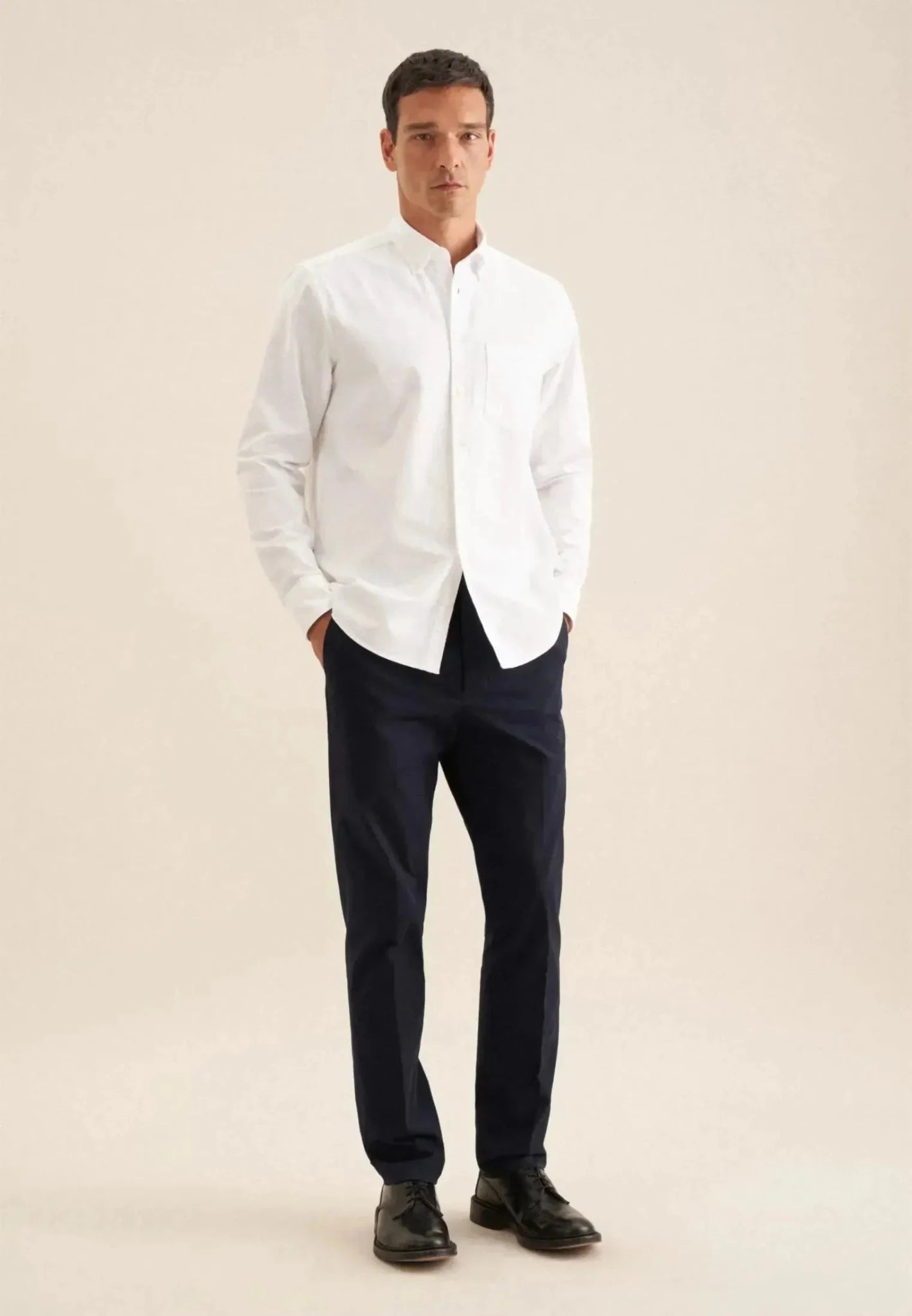 Seidensticker UK - Regular Fit Button Down Oxford Shirt White - 01.146712-01-38