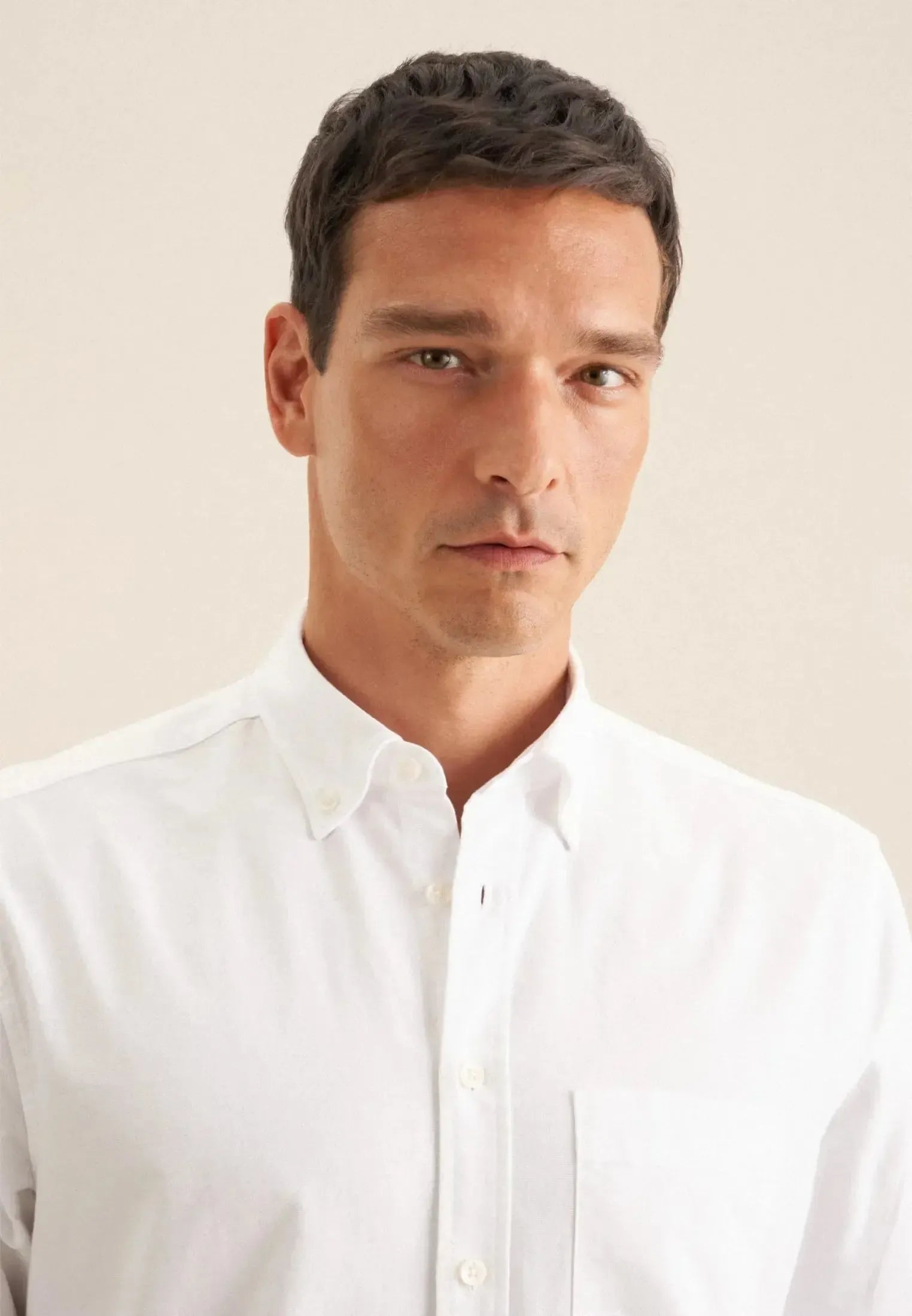Regular Fit Button Down Oxford Shirt White-seidensticker uk