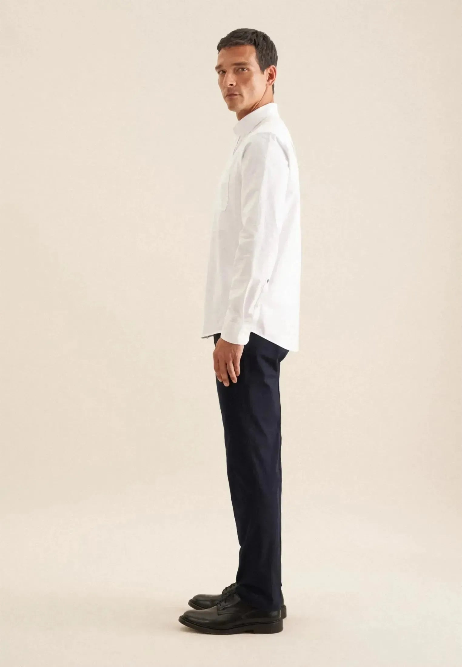 Regular Fit Button Down Oxford Shirt White-seidensticker uk