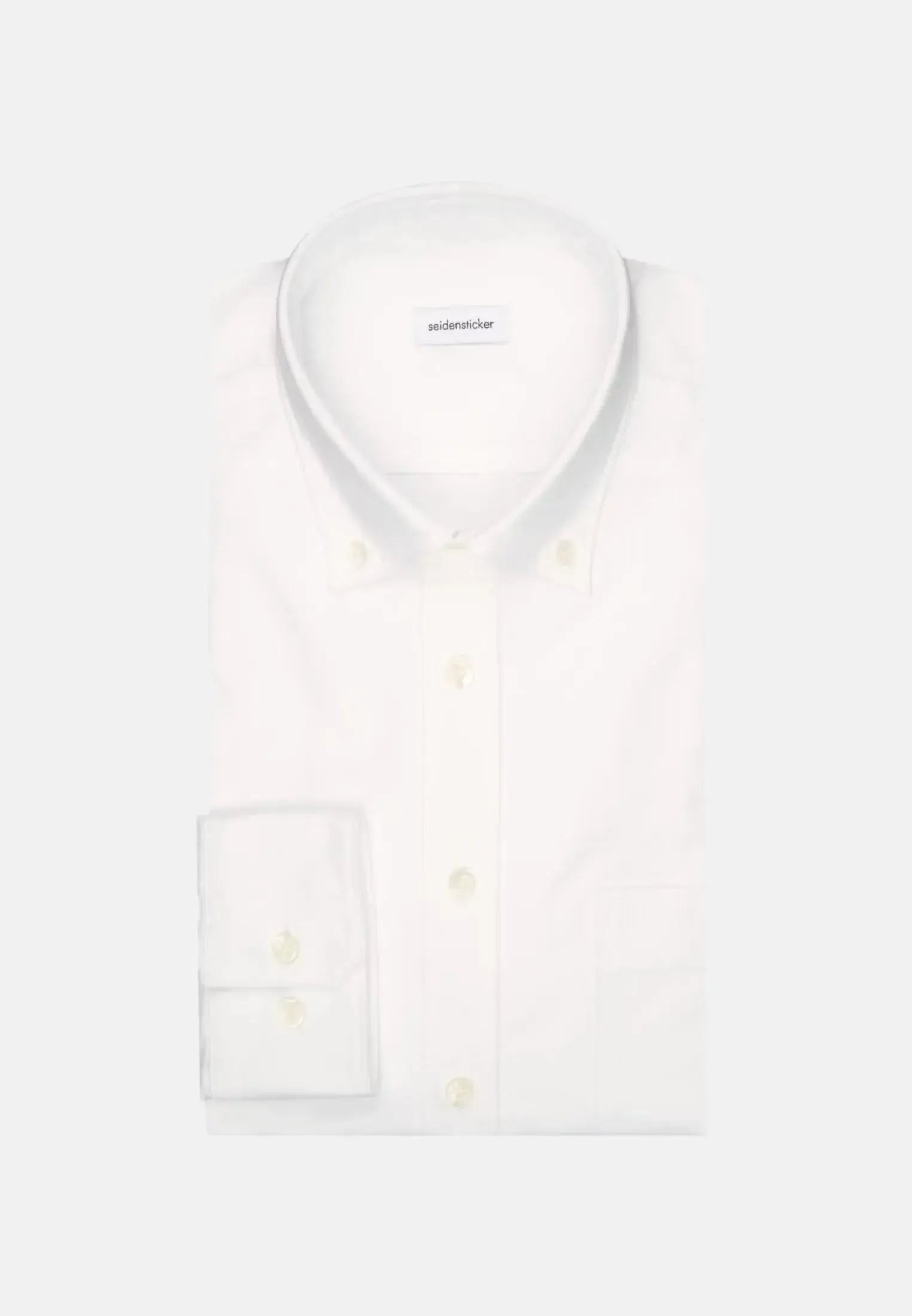 Regular Fit Button Down Oxford Shirt White-seidensticker uk
