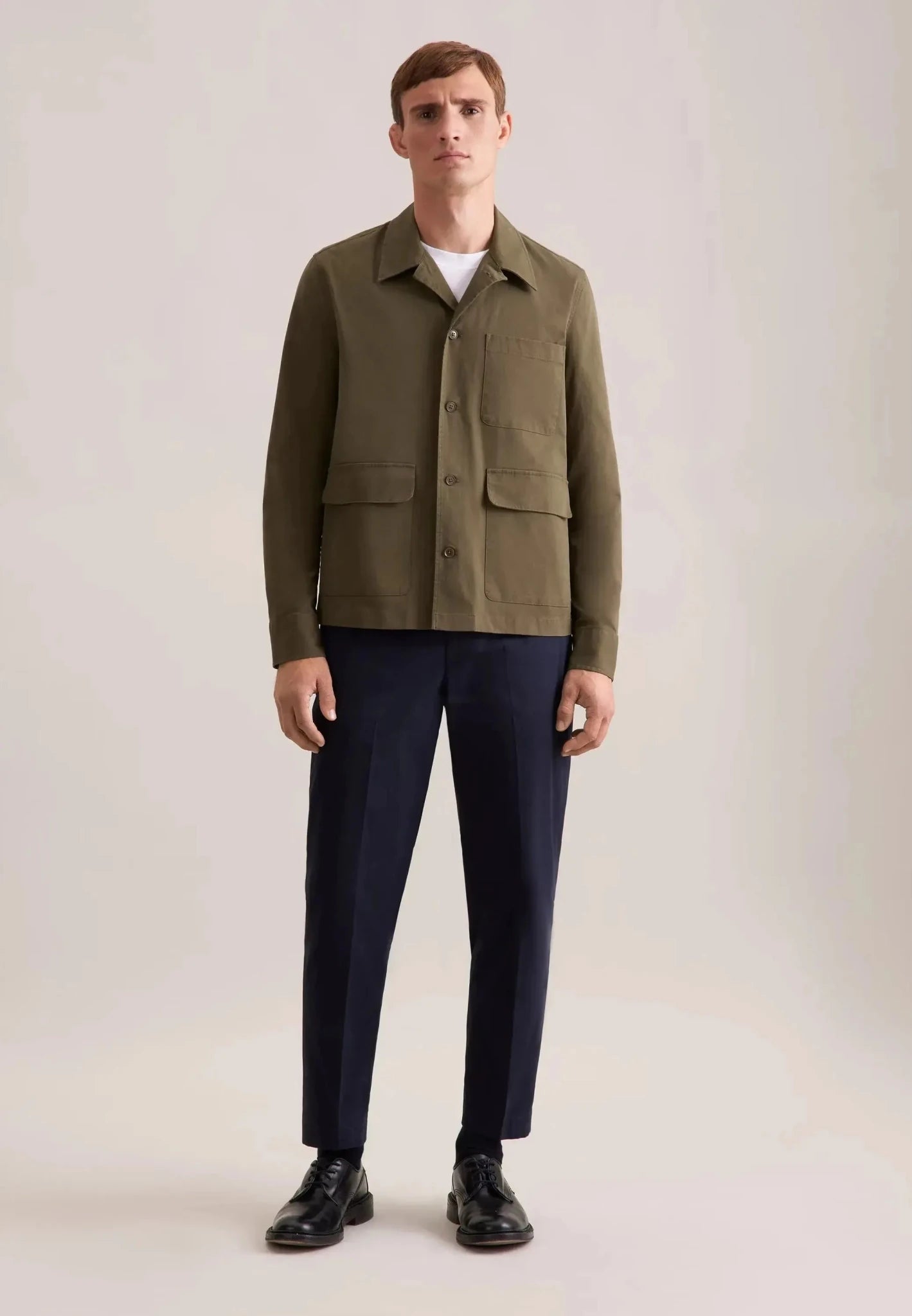 Seidensticker Regular Fit Cotton Twill Casual Lapel Jacket Olive - 01.845677-77-S - seidensticker.co.uk