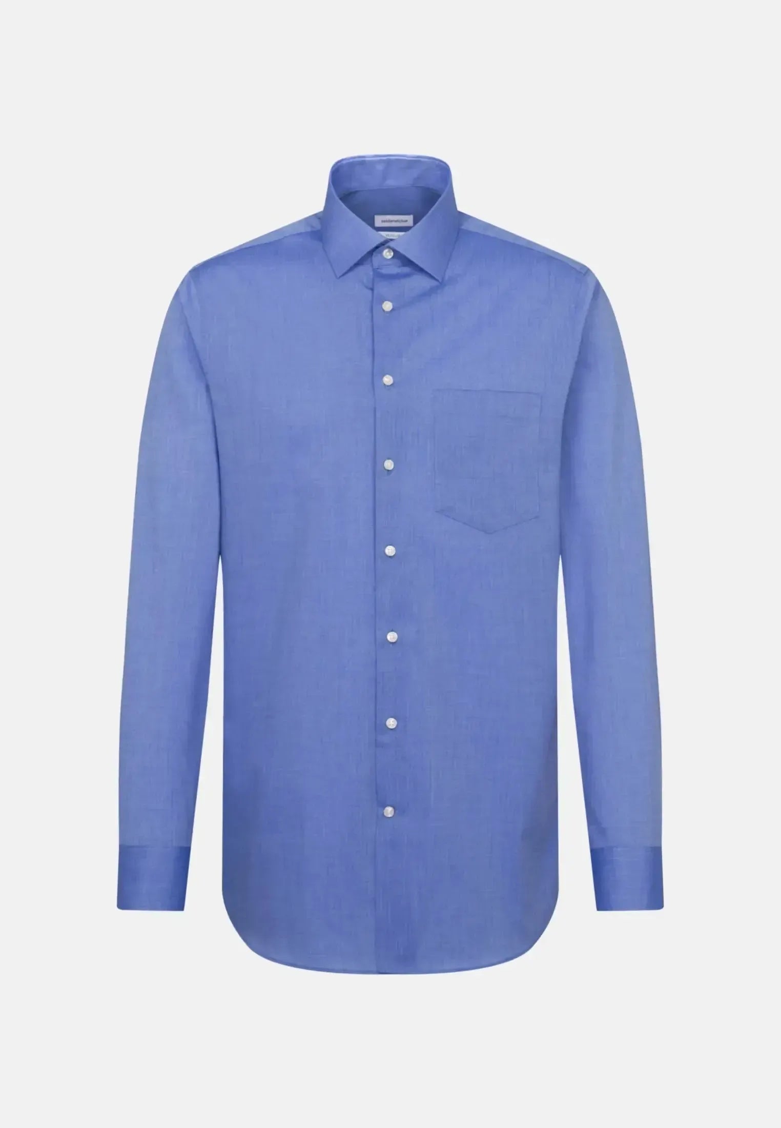 Regular Fit Easy Iron Kent Collar Business Shirt Mid Blue-seidensticker uk
