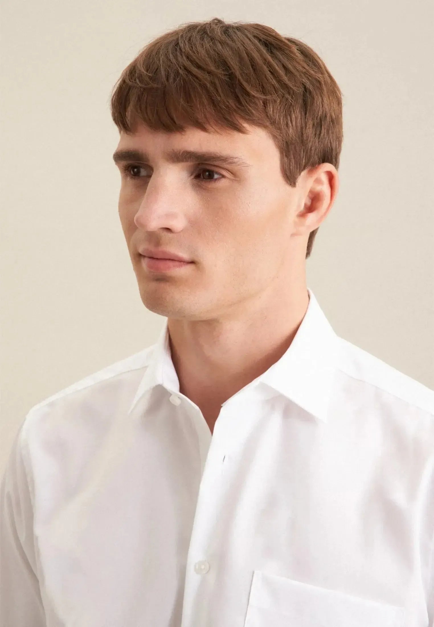 Regular Fit Easy Iron Kent Collar Business Shirt White-seidensticker uk
