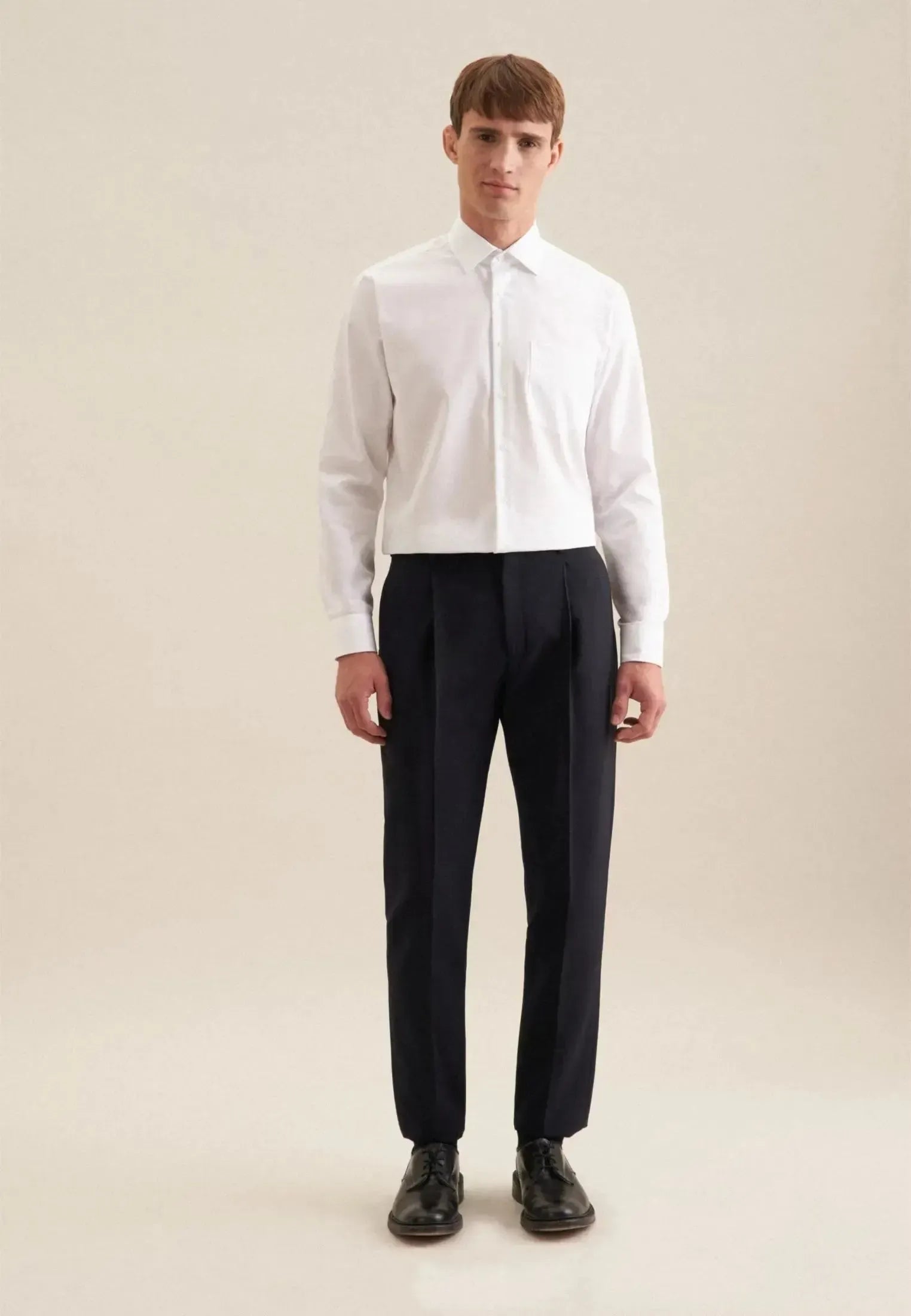 Regular Fit Easy Iron Kent Collar Business Shirt White-seidensticker uk