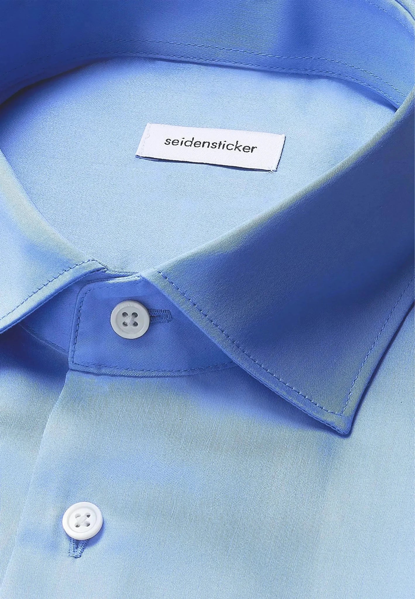 Seidensticker UK - Regular Fit Easy Iron New Kent Business Shirt Mid Blue - 01.145070-12-38