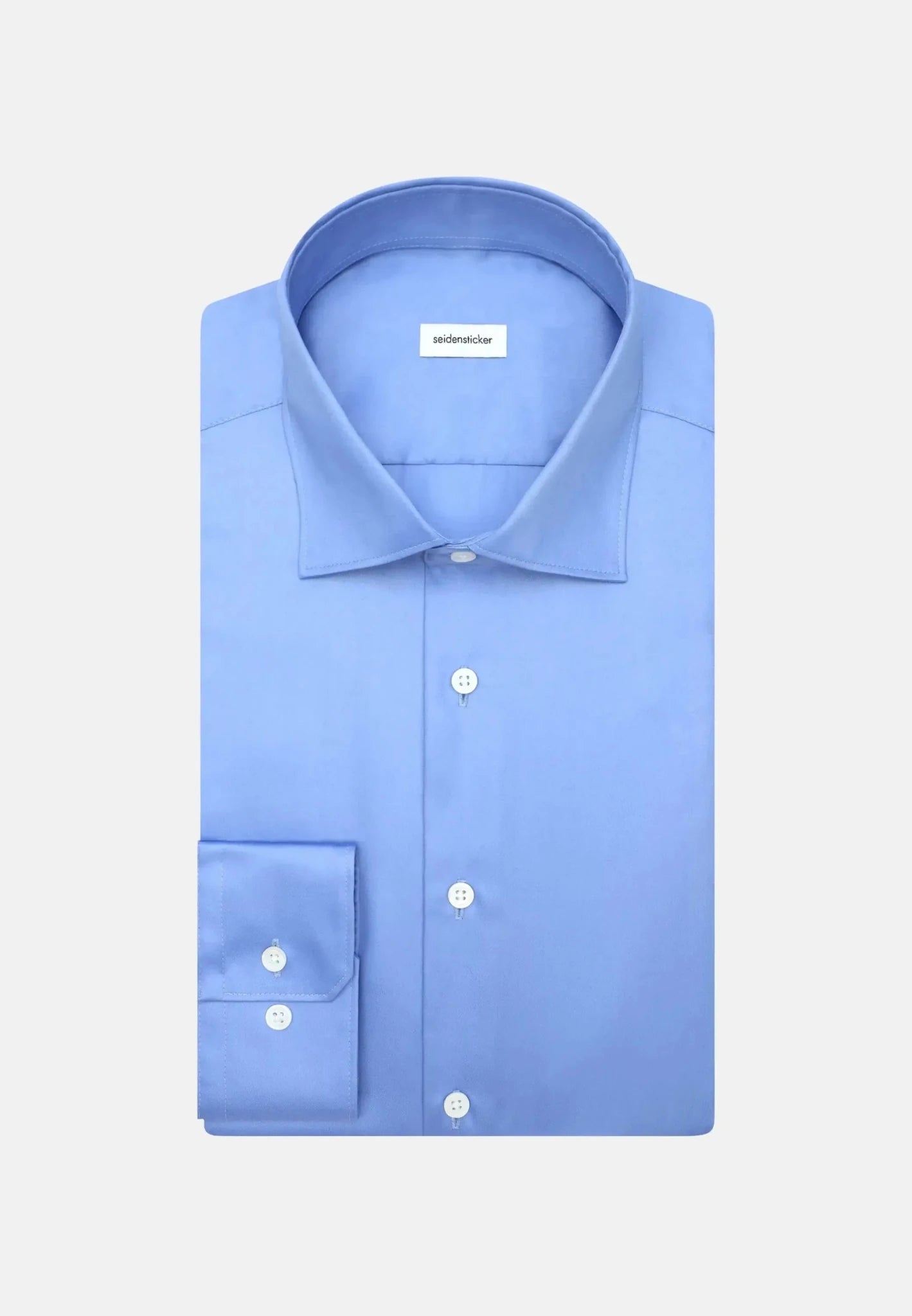 Seidensticker UK - Regular Fit Easy Iron New Kent Business Shirt Mid Blue - 01.145070-12-38