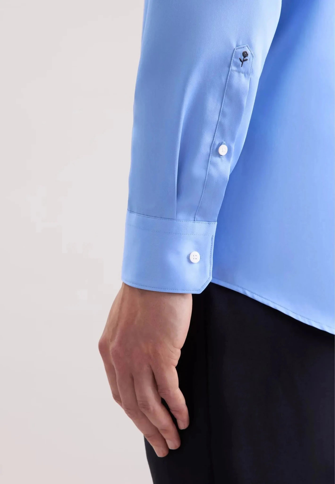 Seidensticker UK - Regular Fit Easy Iron New Kent Business Shirt Mid Blue - 01.145070-12-38