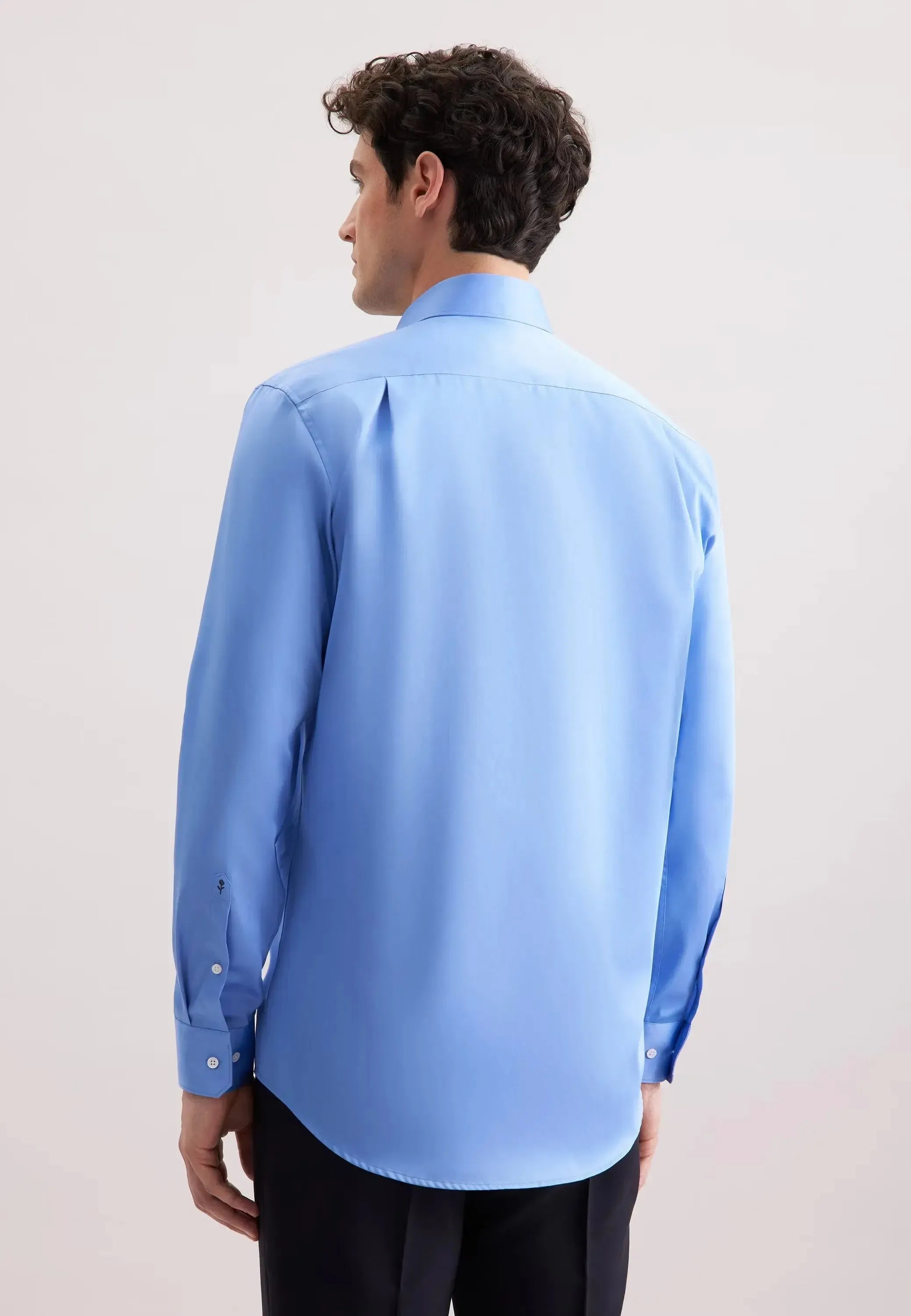 Regular Fit Easy Iron New Kent Business Shirt Mid Blue-seidensticker uk