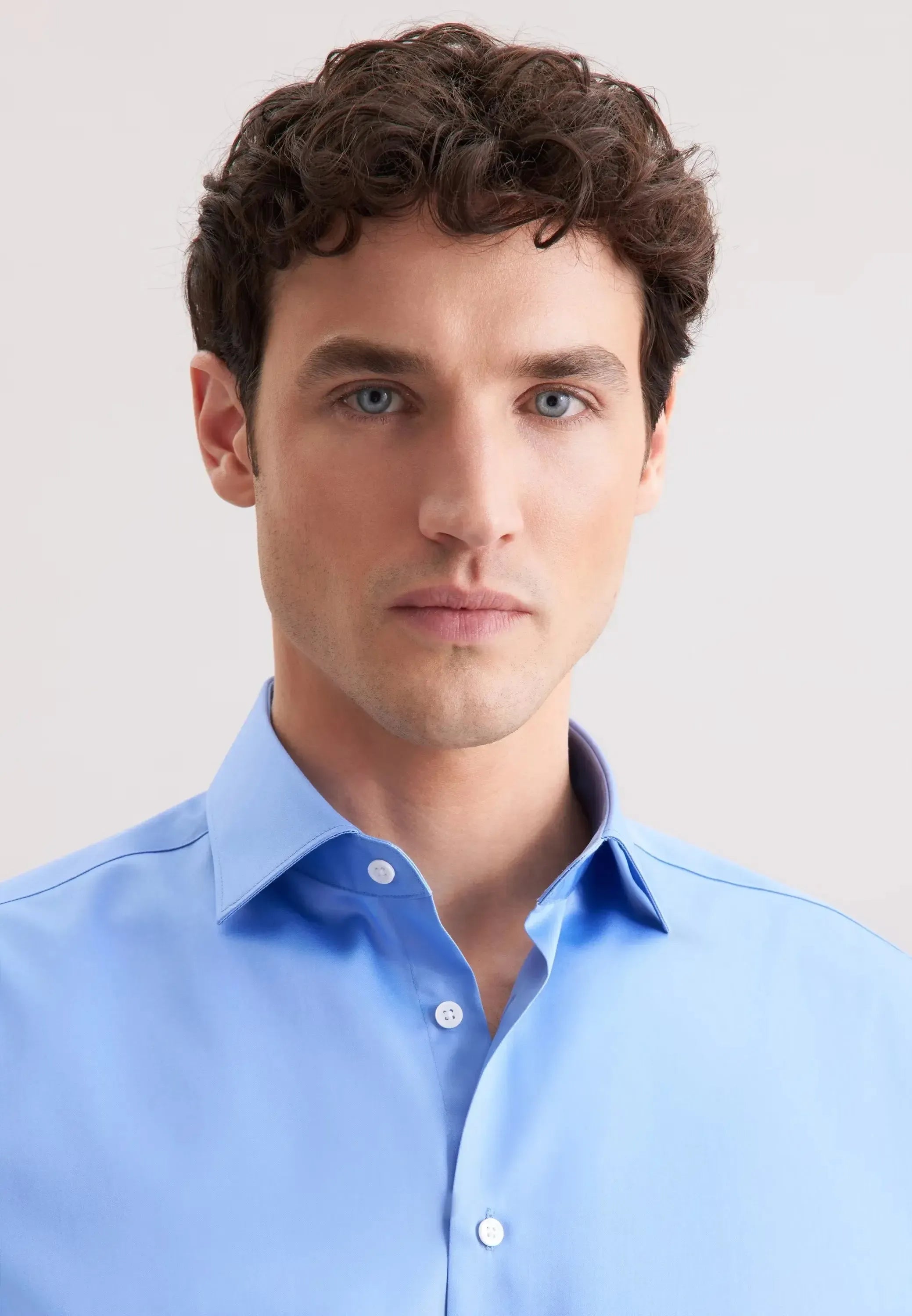 Regular Fit Easy Iron New Kent Business Shirt Mid Blue-seidensticker uk