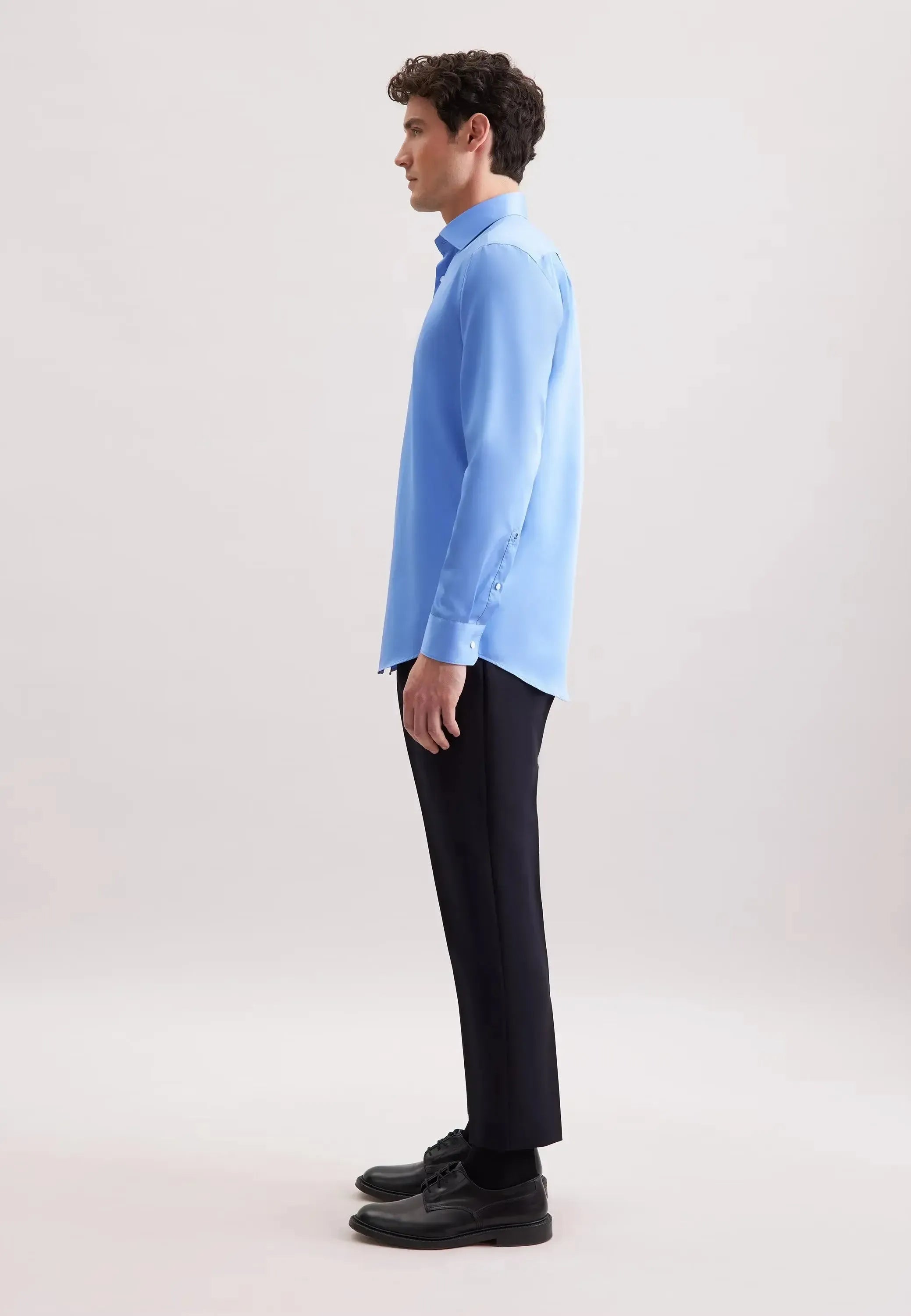Regular Fit Easy Iron New Kent Business Shirt Mid Blue-seidensticker uk