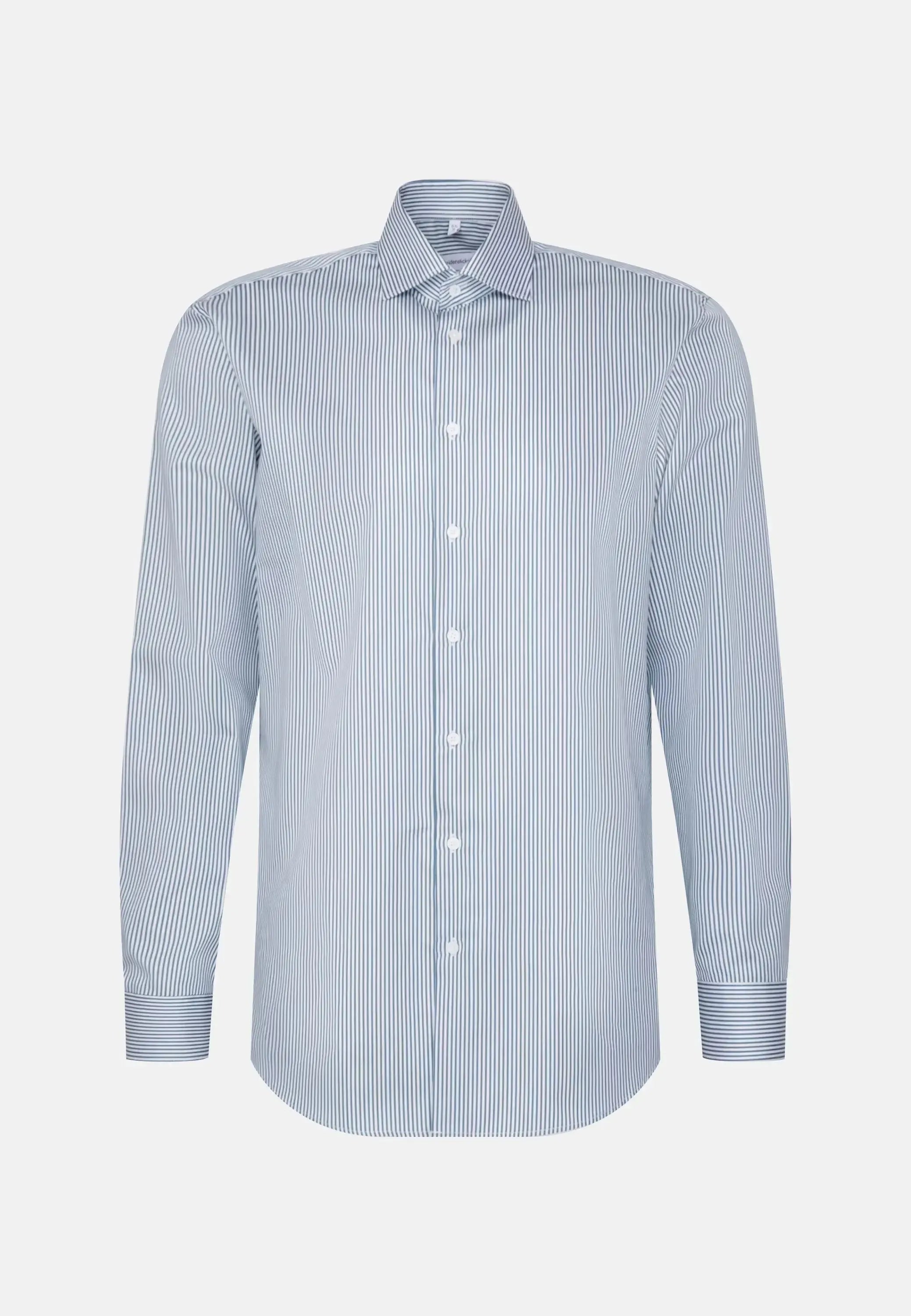 Regular Fit Easy Iron New Kent Striped Business Shirt Dark Teal-seidensticker uk