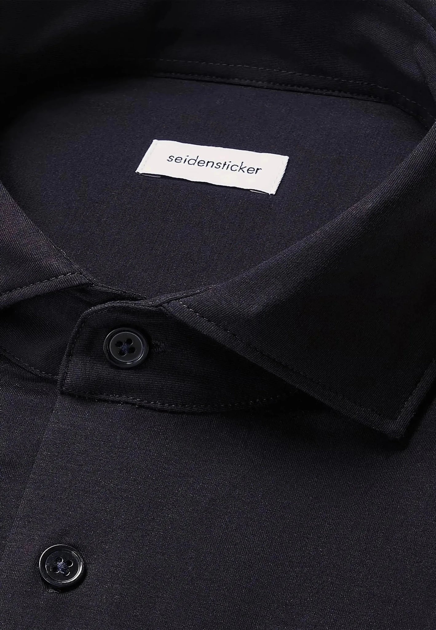 Seidensticker UK - Regular Fit Kent Collar Jersey Shirt Black - 01.849003-39-38