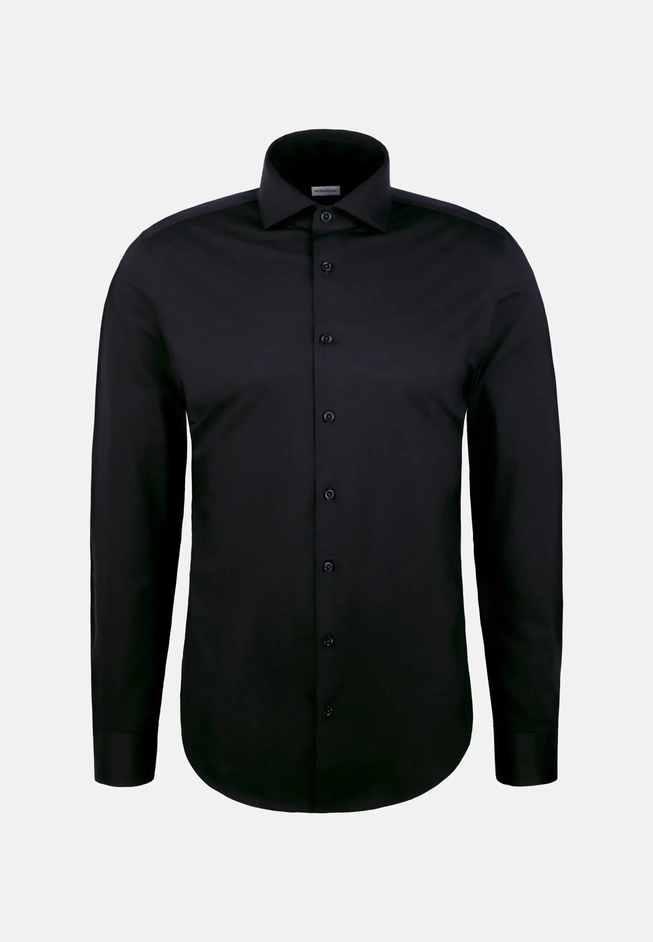 Regular Fit Kent Collar Jersey Shirt Black-seidensticker uk