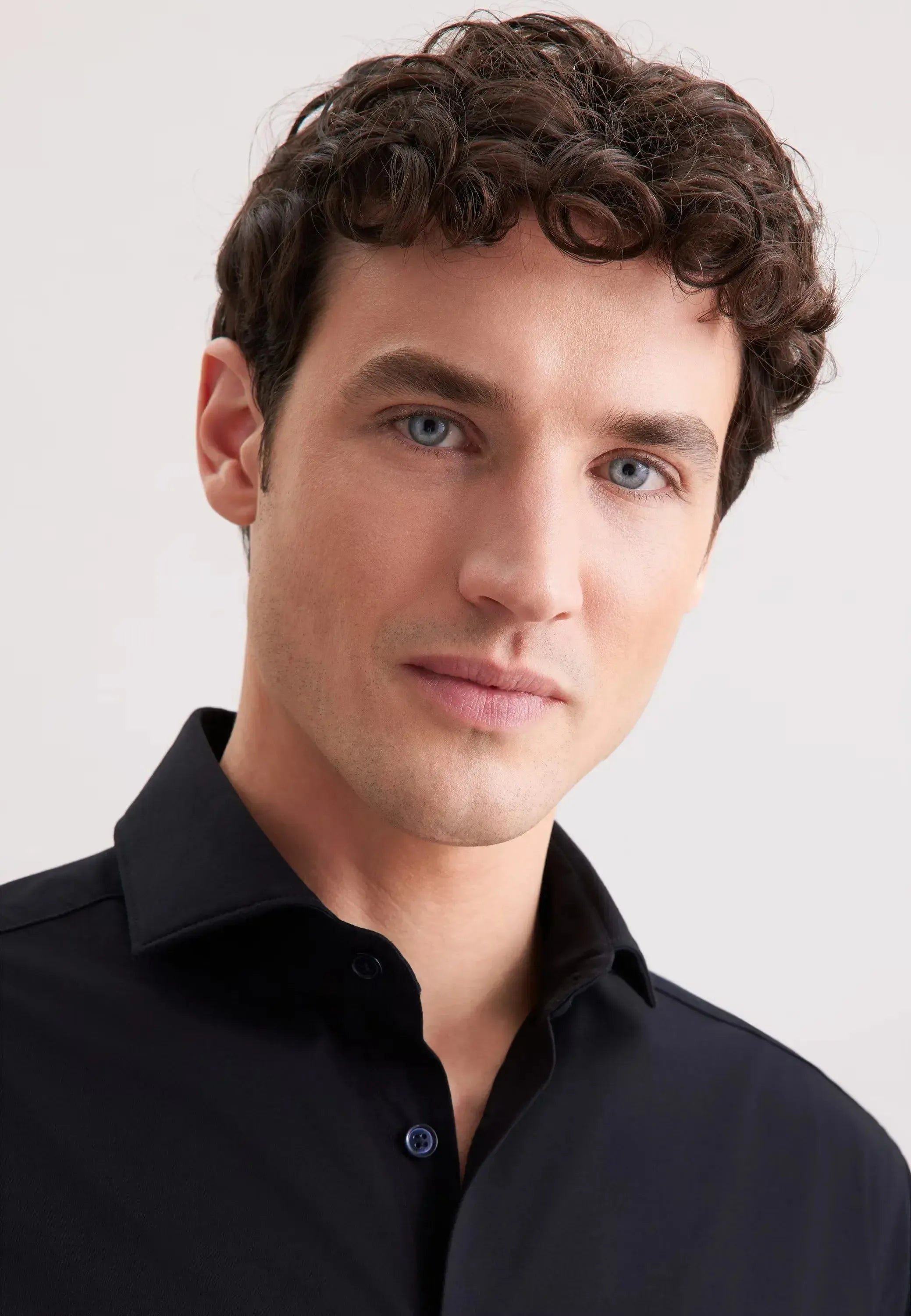 Regular Fit Kent Collar Jersey Shirt Black-seidensticker uk