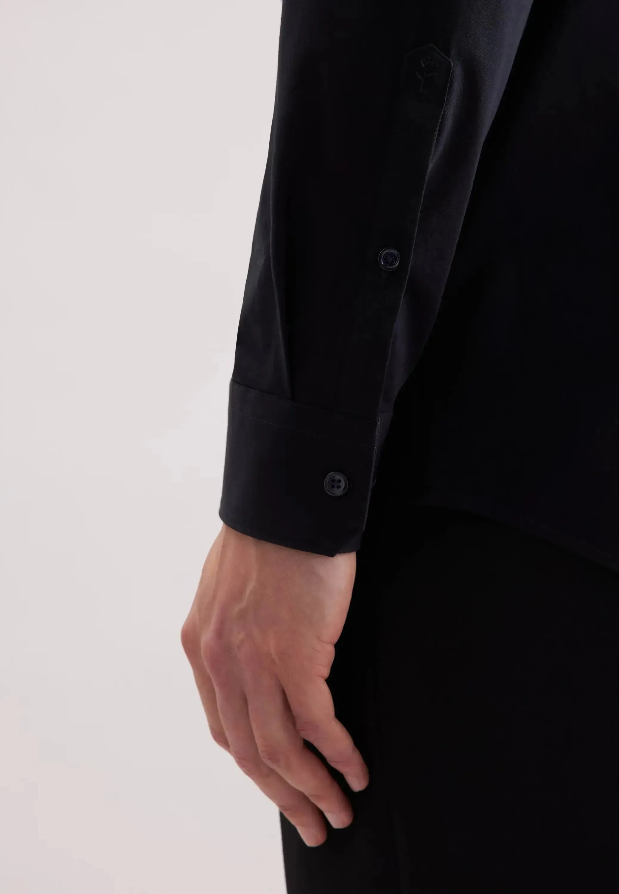 Regular Fit Kent Collar Jersey Shirt Black-seidensticker uk