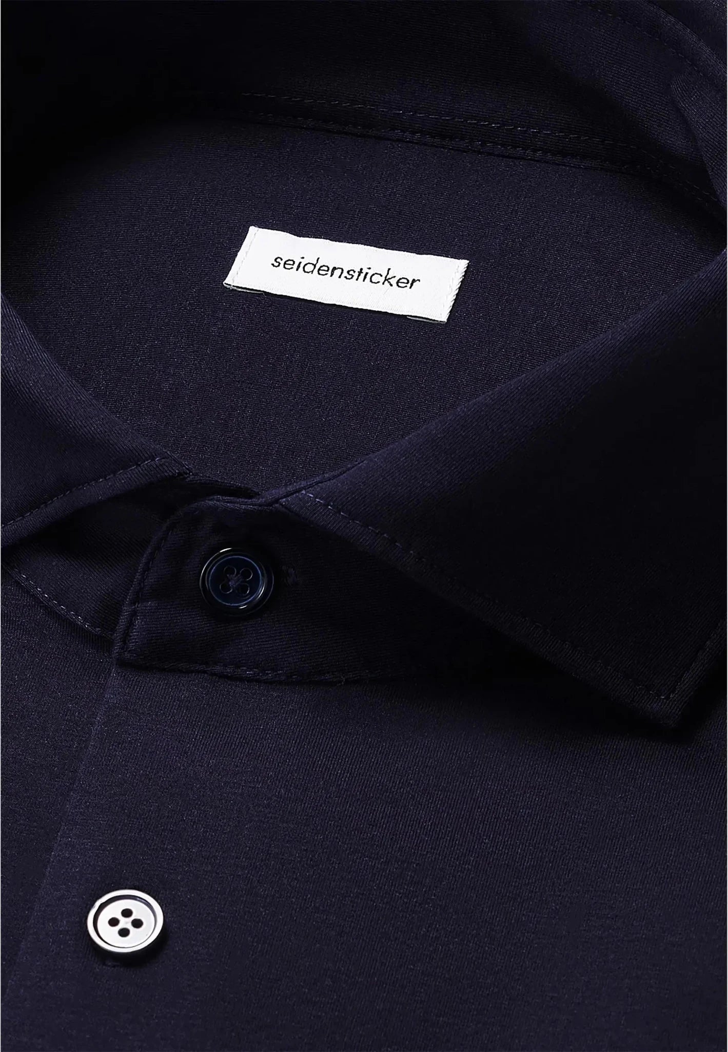 Seidensticker UK - Regular Fit Kent Collar Jersey Shirt Dark Blue - 01.849003-19-38