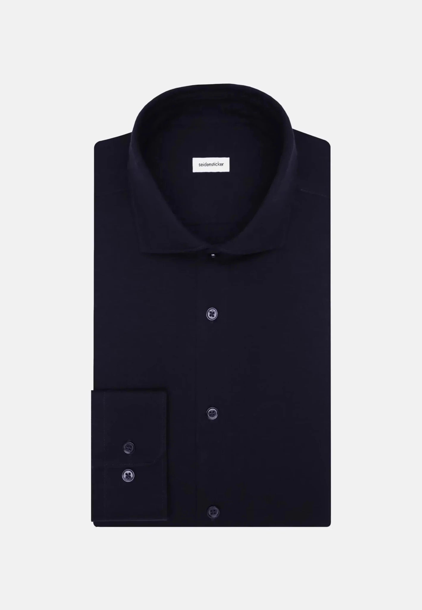 Seidensticker UK - Regular Fit Kent Collar Jersey Shirt Dark Blue - 01.849003-19-38
