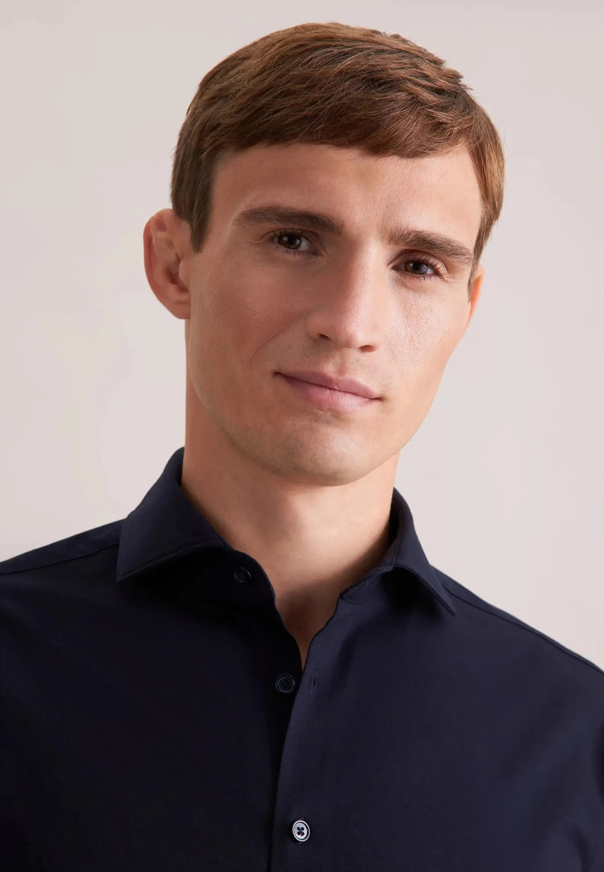Regular Fit Kent Collar Jersey Shirt Dark Blue-seidensticker uk