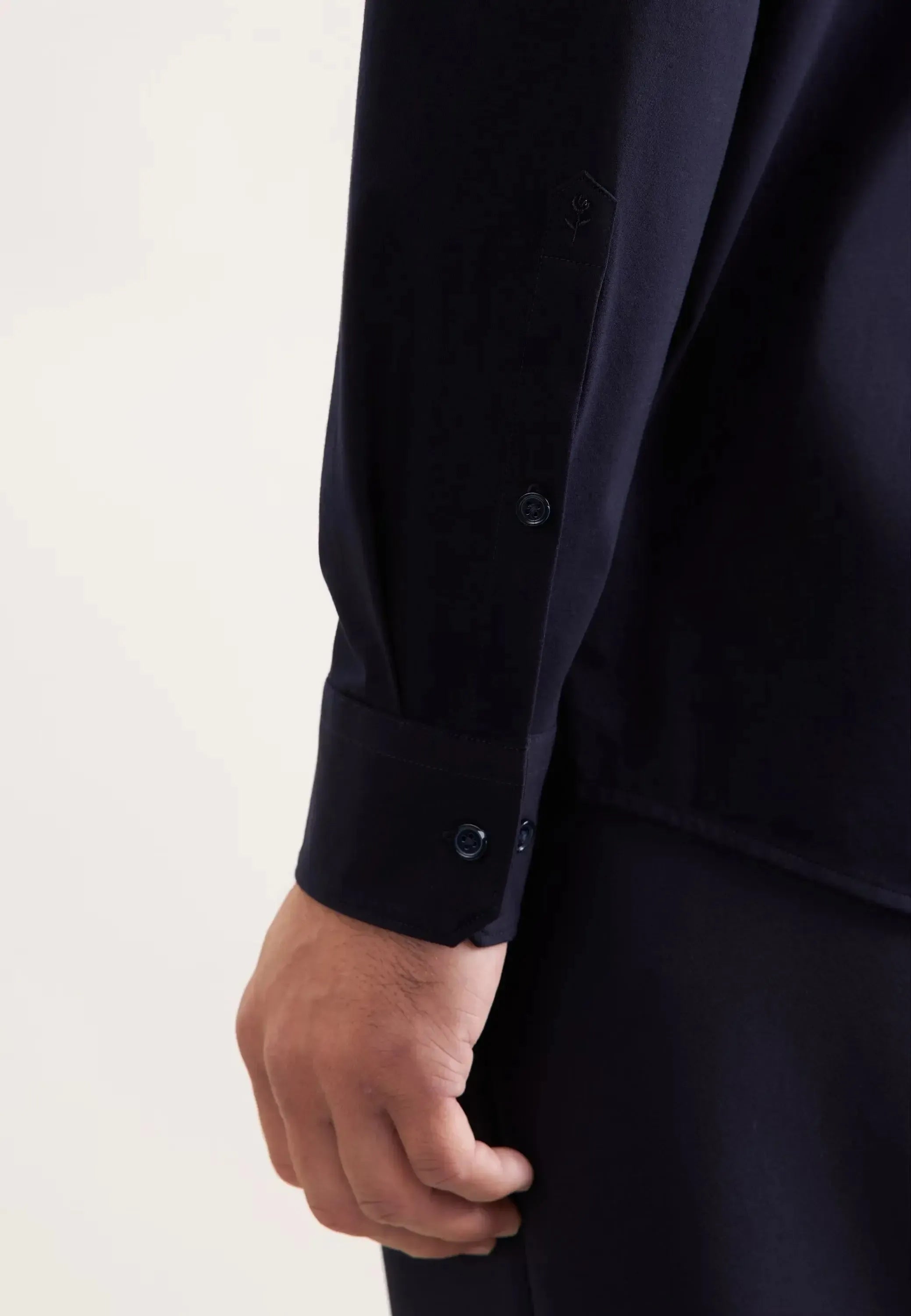 Regular Fit Kent Collar Jersey Shirt Dark Blue-seidensticker uk