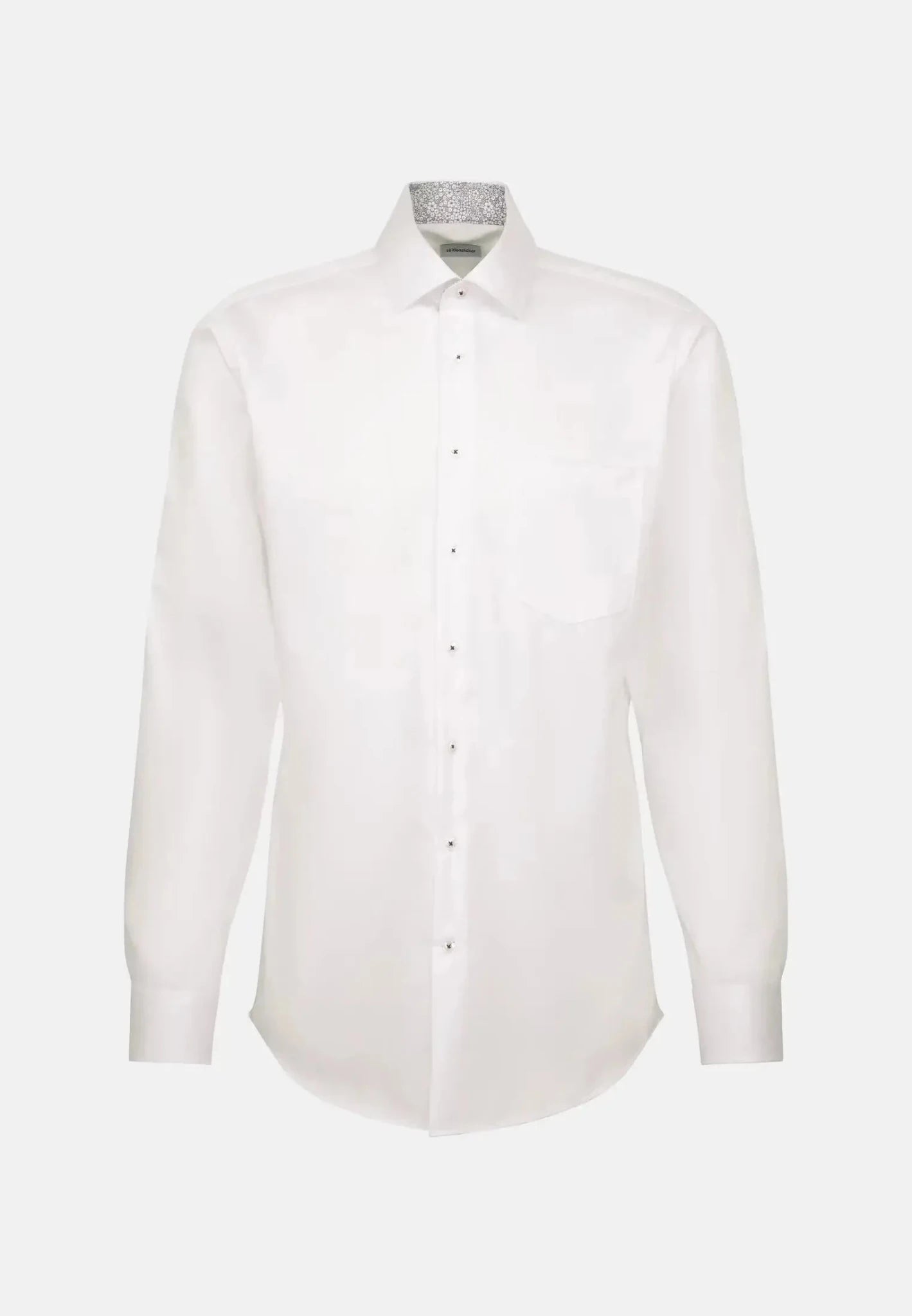 Seidensticker Regular Fit No Iron Business Kent Contrast Patch Business Shirt White - 01.147200-01-38 - seidensticker.co.uk