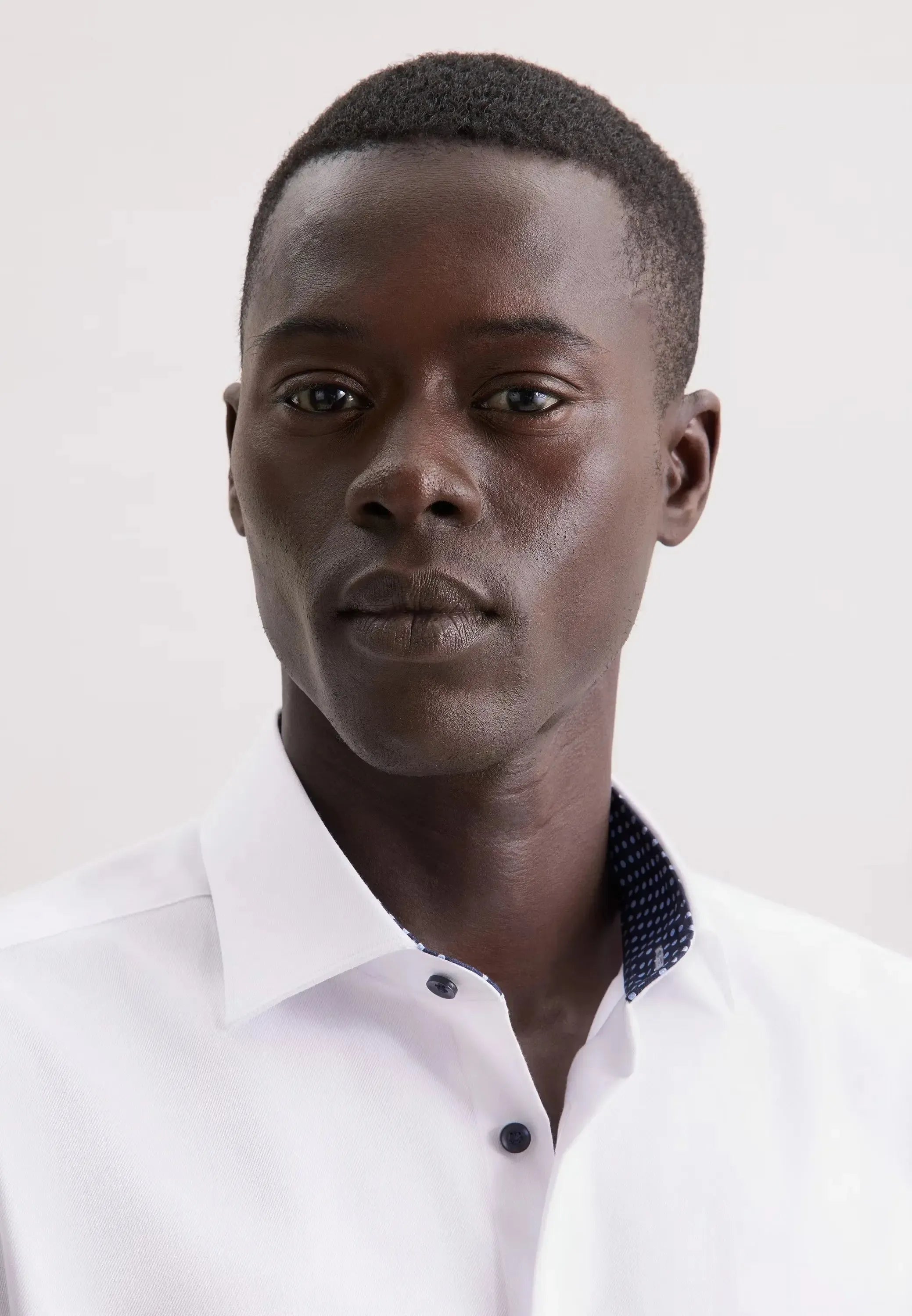 Regular Fit No Iron Contrast Kent Collar Business Shirt White-seidensticker uk