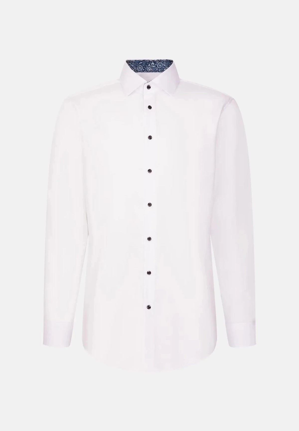Seidensticker Regular Fit No Iron Contrast Patched Kent Collar Business Shirt White