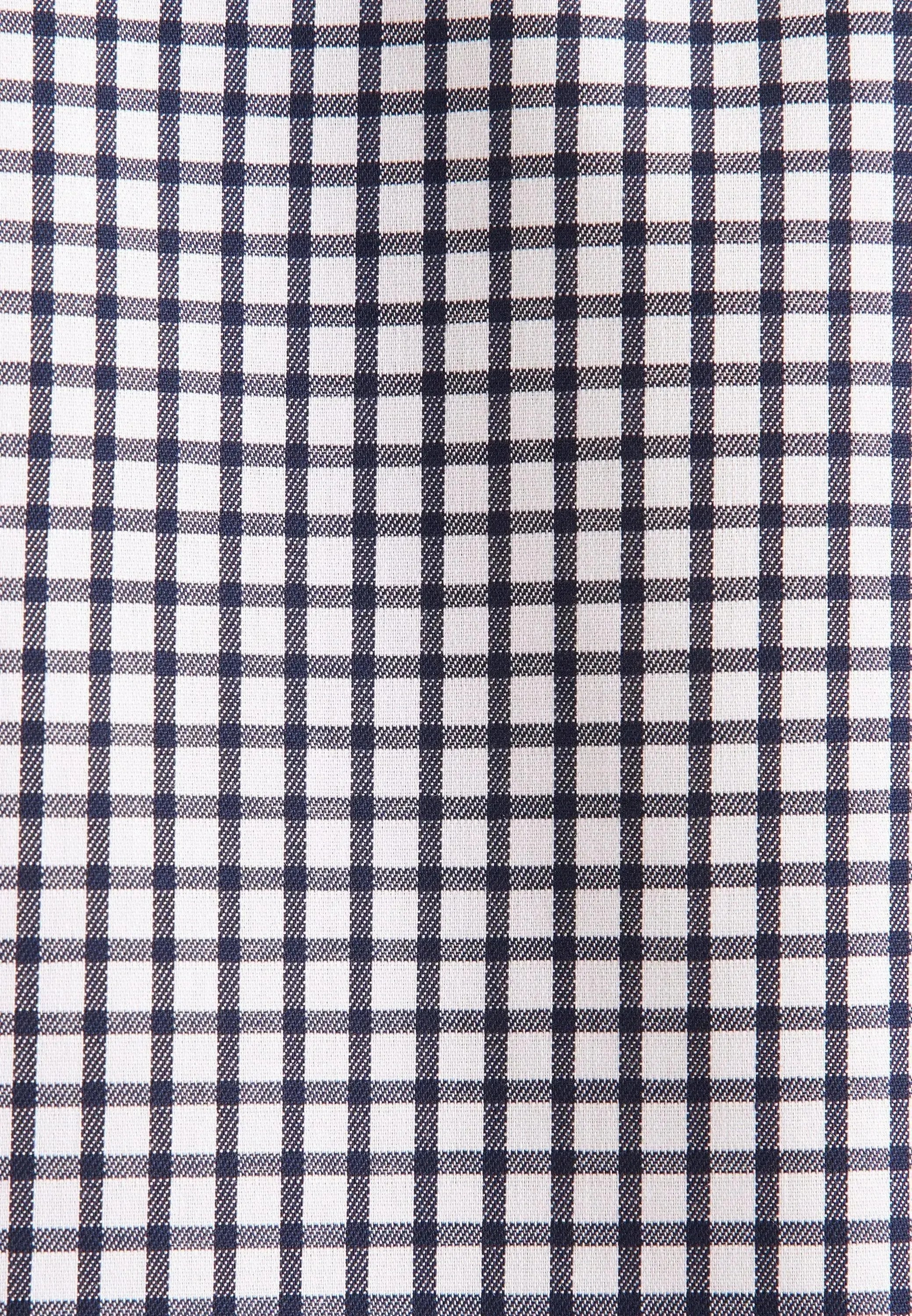 Regular Fit No Iron Covered Button Down Check Business Shirt Dark Blue-seidensticker uk
