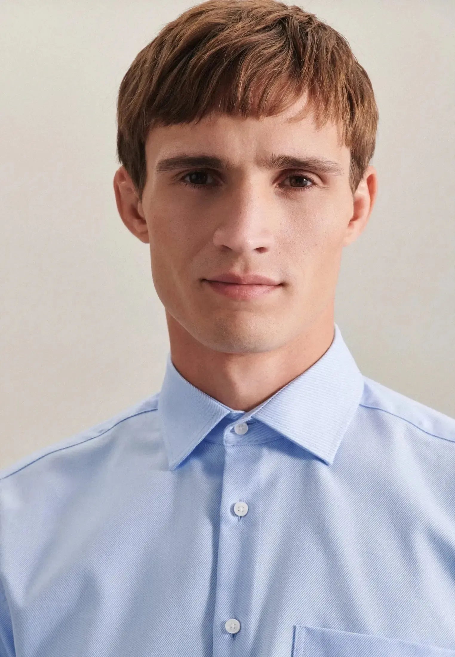 Regular Fit No Iron Kent Collar Business Shirt Light Blue-seidensticker uk