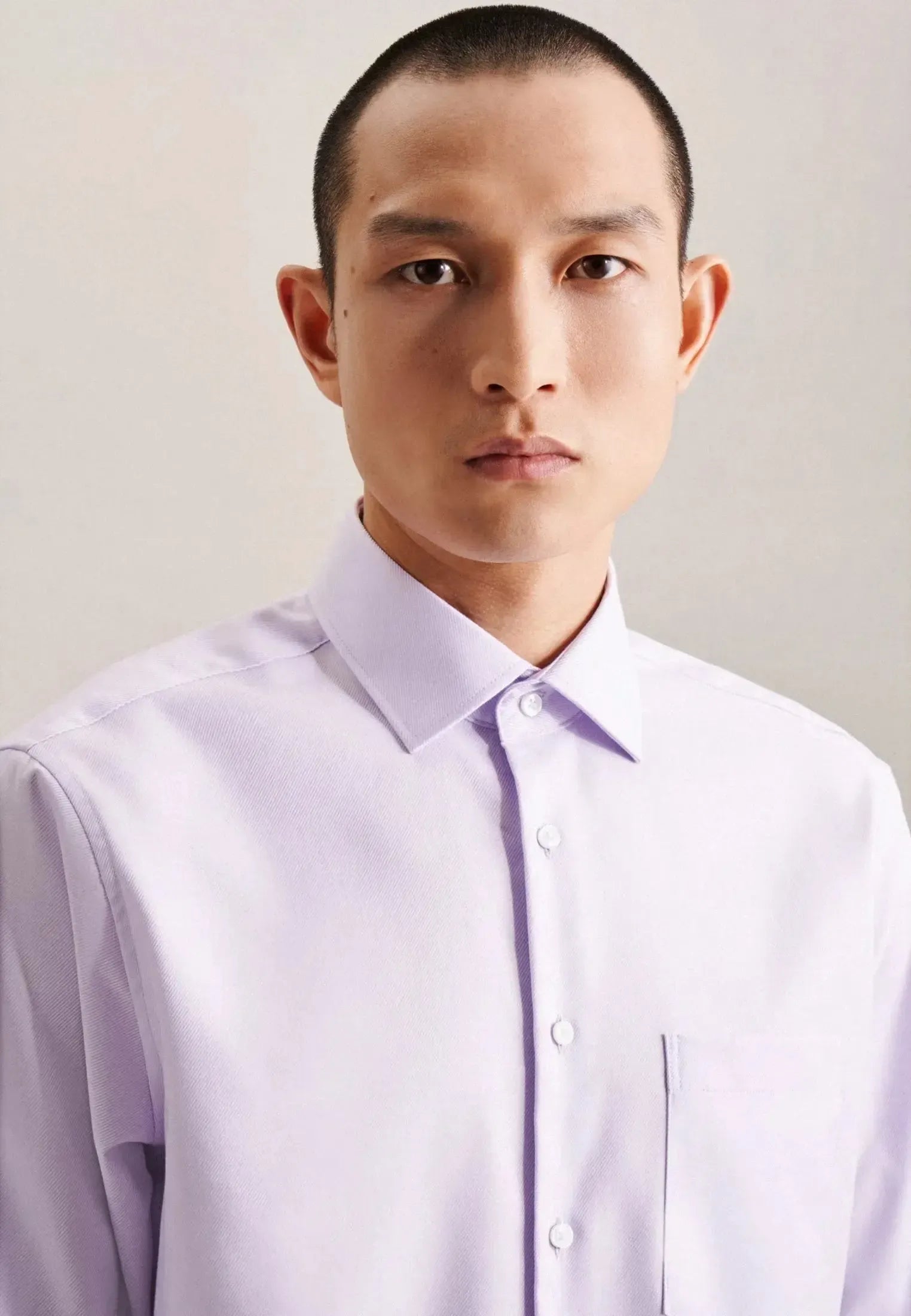 Regular Fit No Iron Kent Collar Business Shirt Light Purple-seidensticker uk