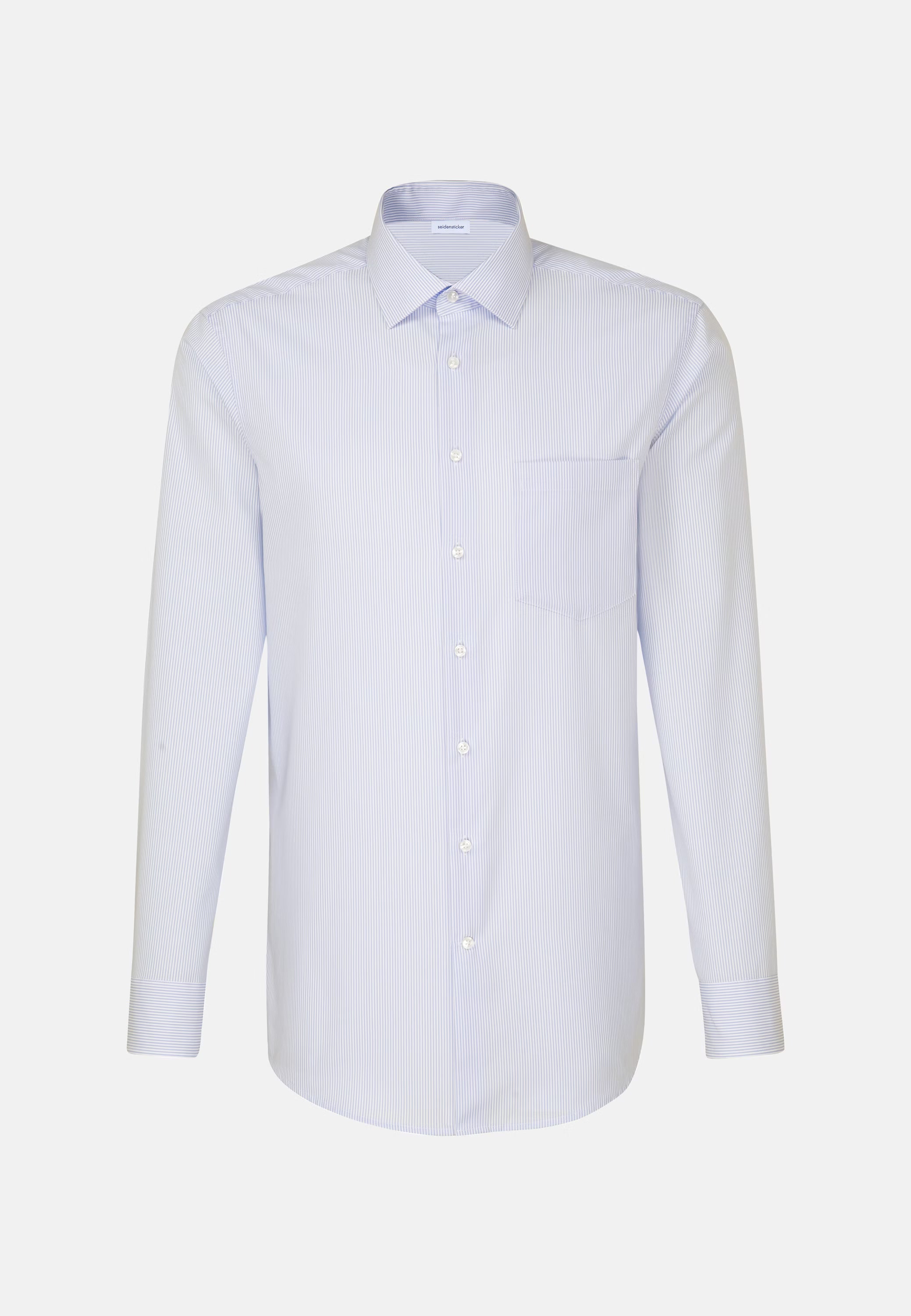Regular Fit No Iron Kent Collar Striped Business Shirt Light Blue-seidensticker uk