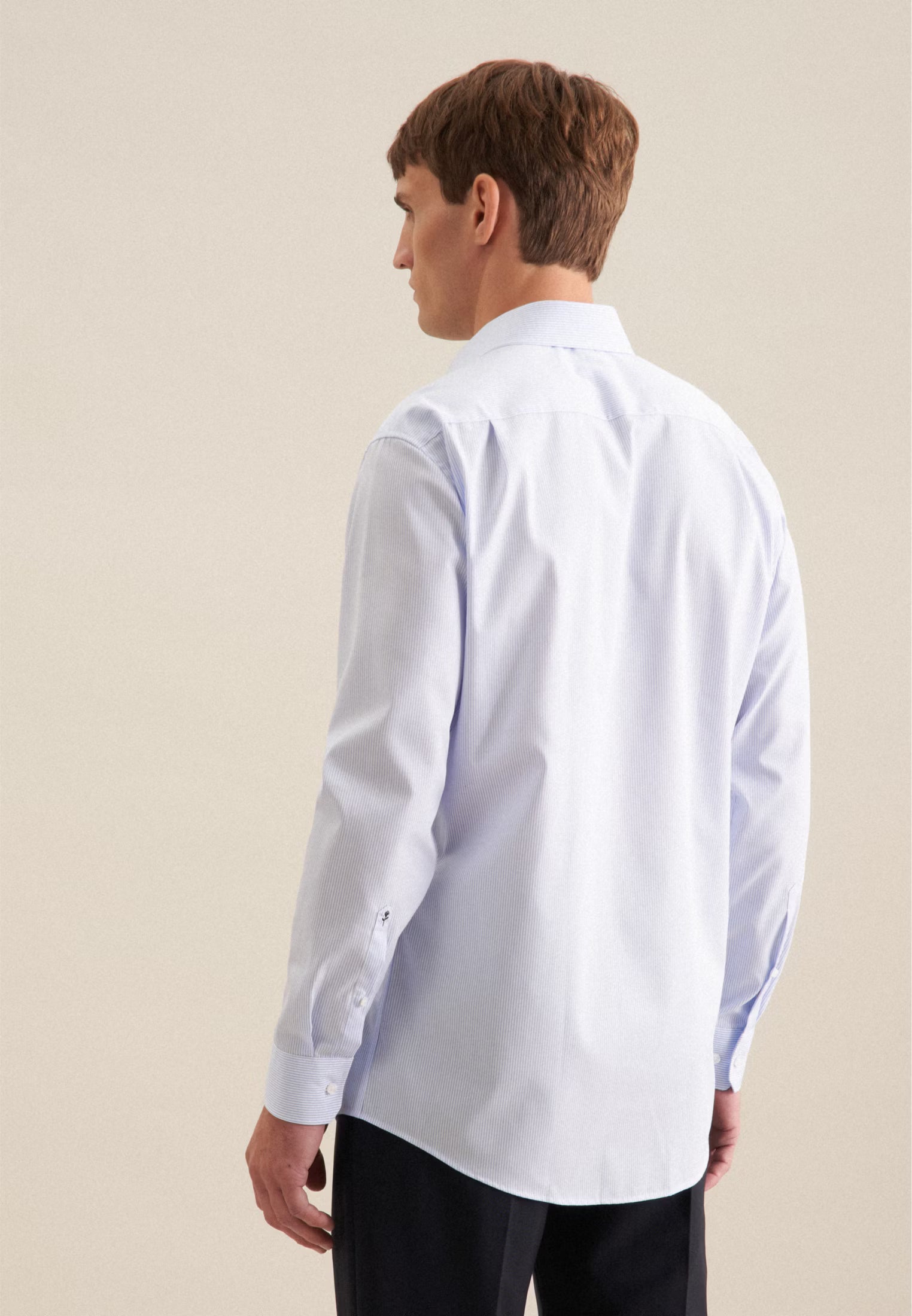 Regular Fit No Iron Kent Collar Striped Business Shirt Light Blue-seidensticker uk