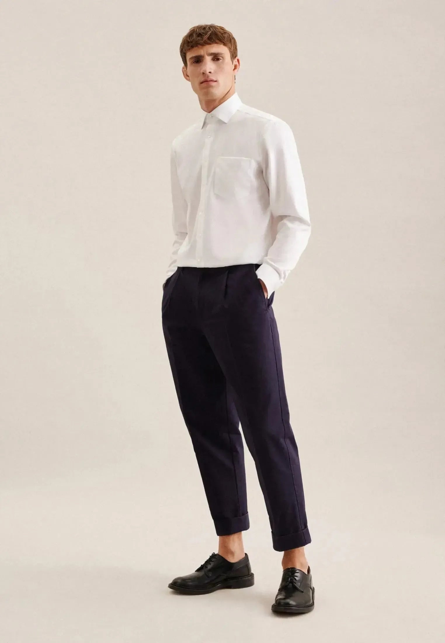Regular Fit No Iron New Kent Business Shirt White-seidensticker uk