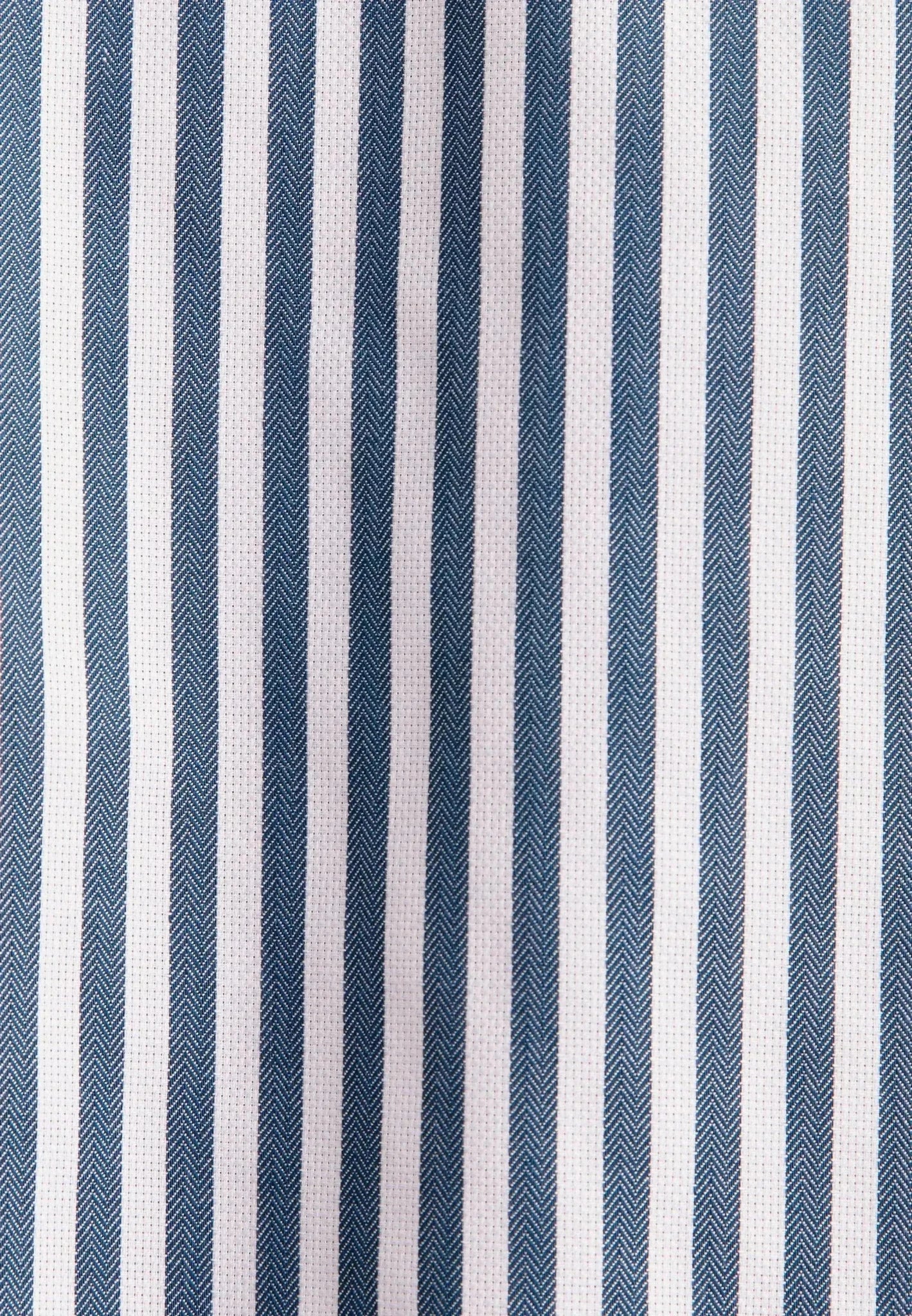 Seidensticker UK - Regular Fit No Iron New Kent Striped Business Shirt Dark Teal - 01.143550-78-38