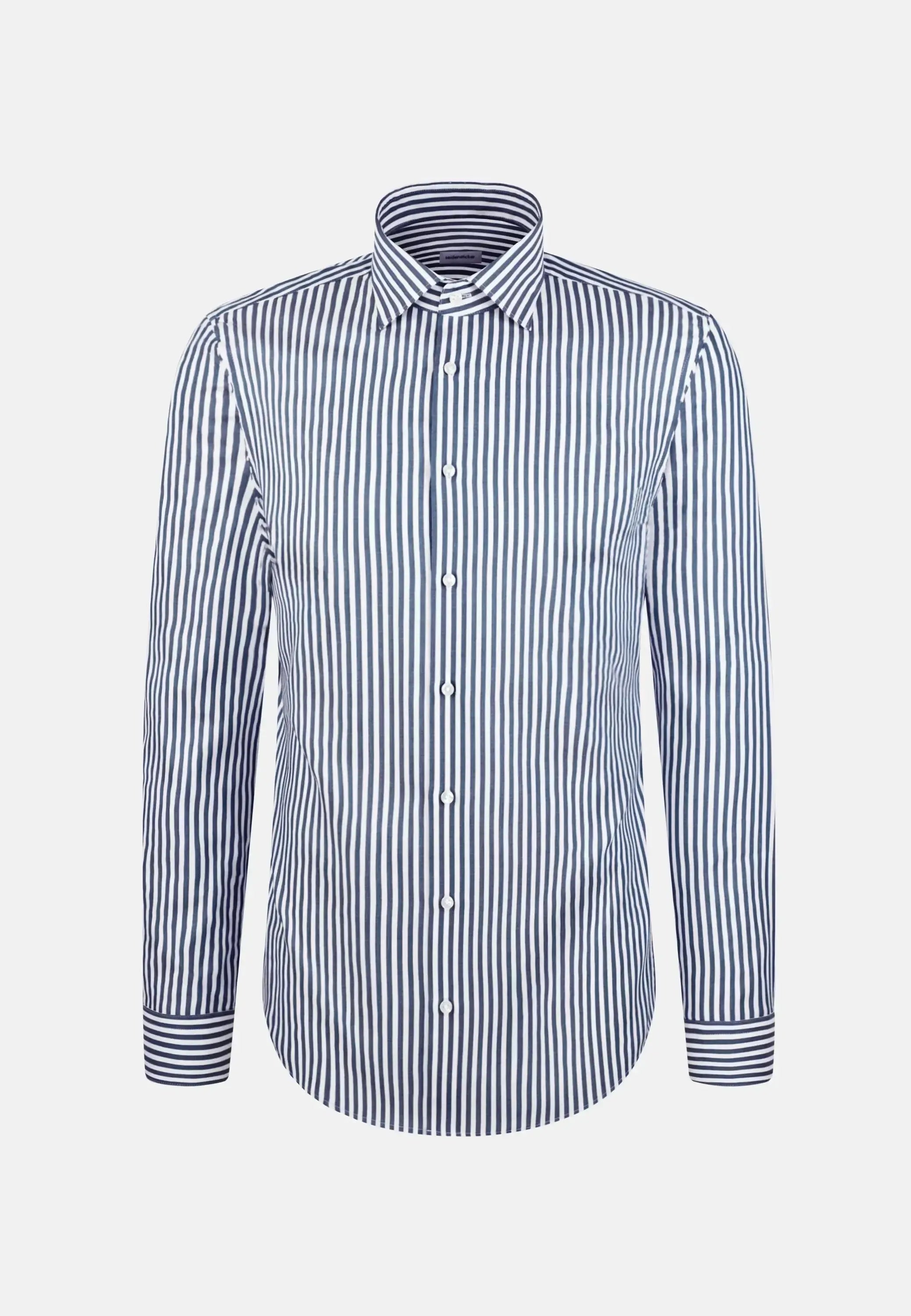 Regular Fit No Iron New Kent Striped Business Shirt Dark Teal-seidensticker uk